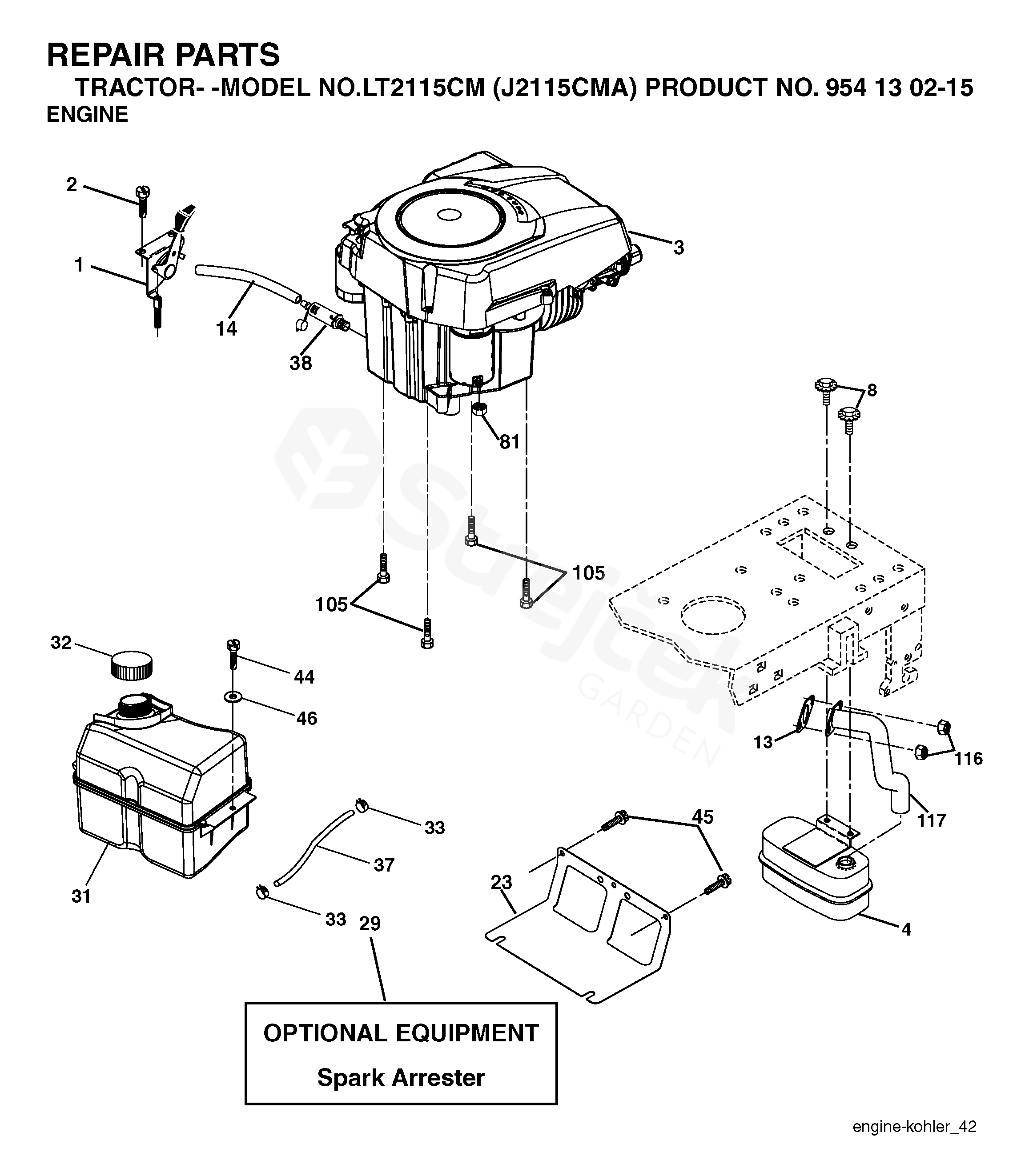 Spare parts - Partlist - LT 2115 CM LT 2115 CM, J2115CMA, 954130215 ...