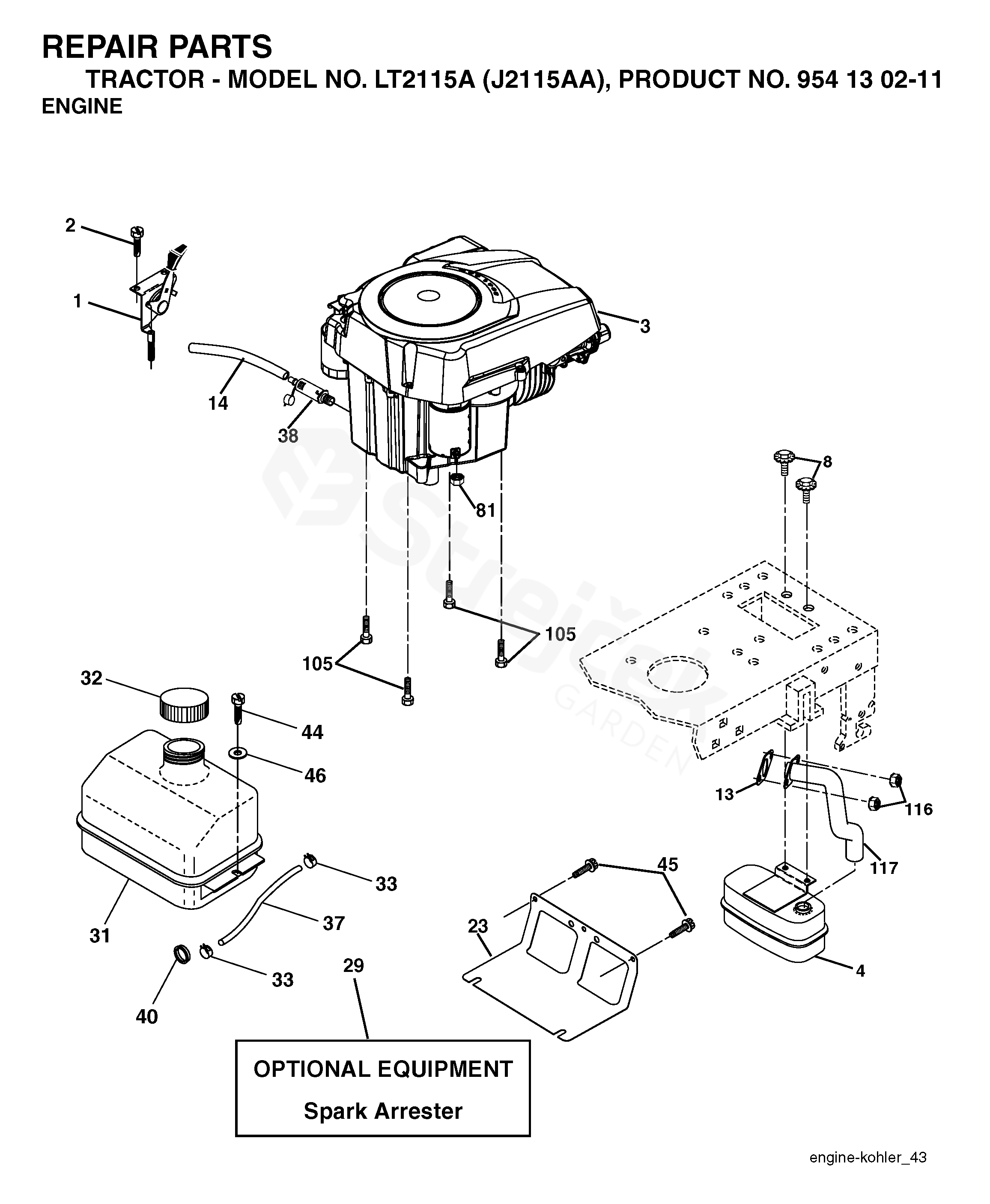 Spare parts - Partlist - LT 2115 A LT 2115 A, J2115AA, 954130211, 2004 ...