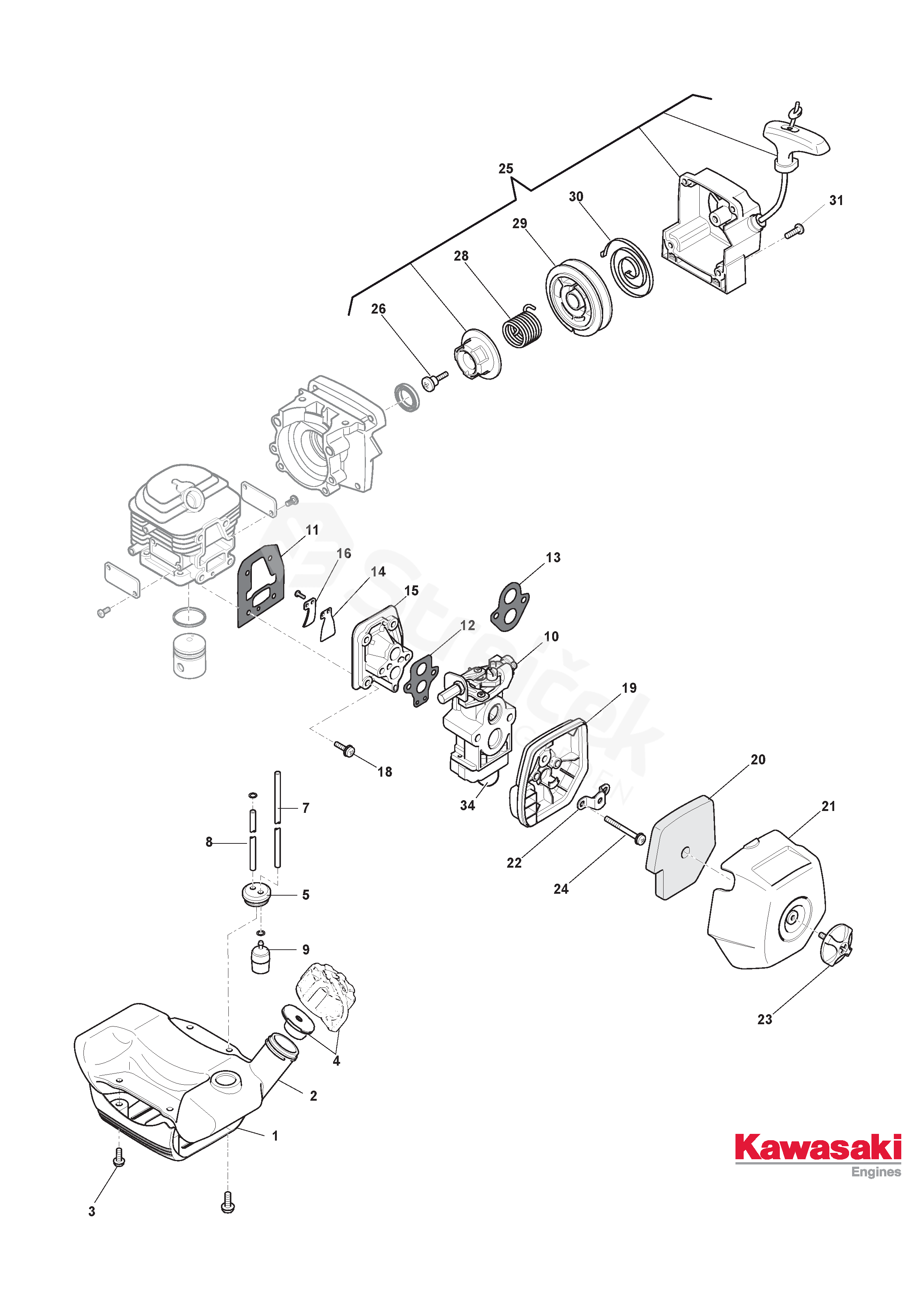 Spare parts - Partlist - BK 45 E BK 45 E (2016) - Engine | sGarden.cz