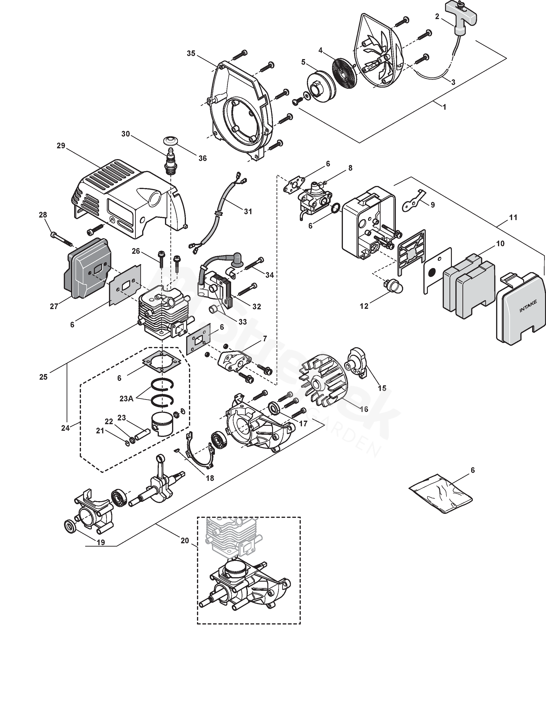 Spare parts - Partlist - XB 23 J XB 23 J (2005) - Engine | sGarden.cz