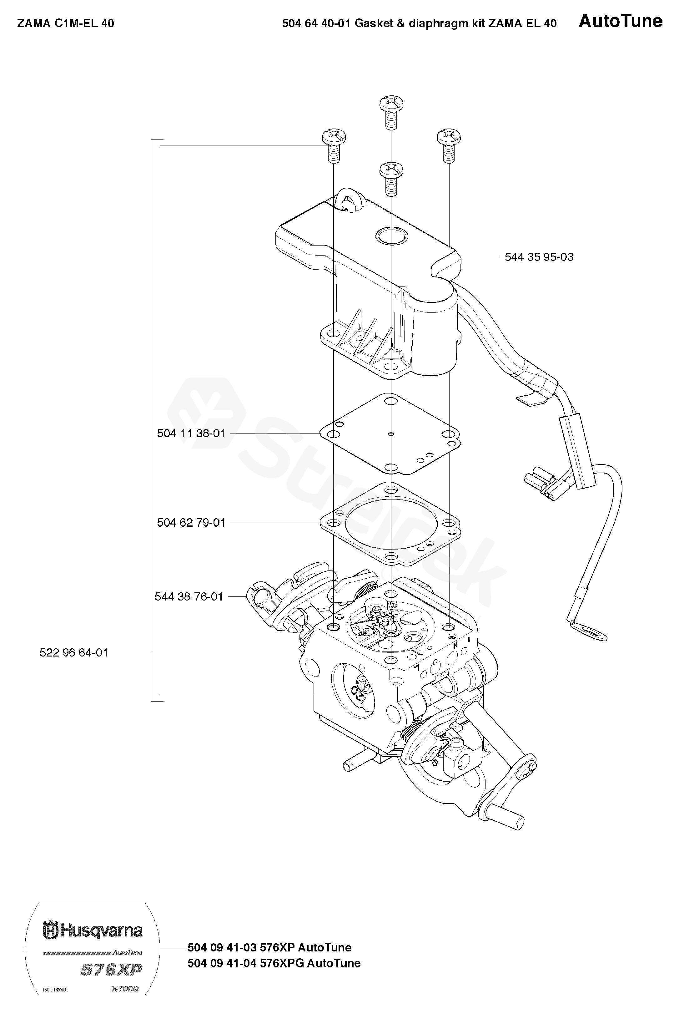 Spare parts Partlist 576 XP 576 XP AUTO TUNE, 200902 CARBURETOR