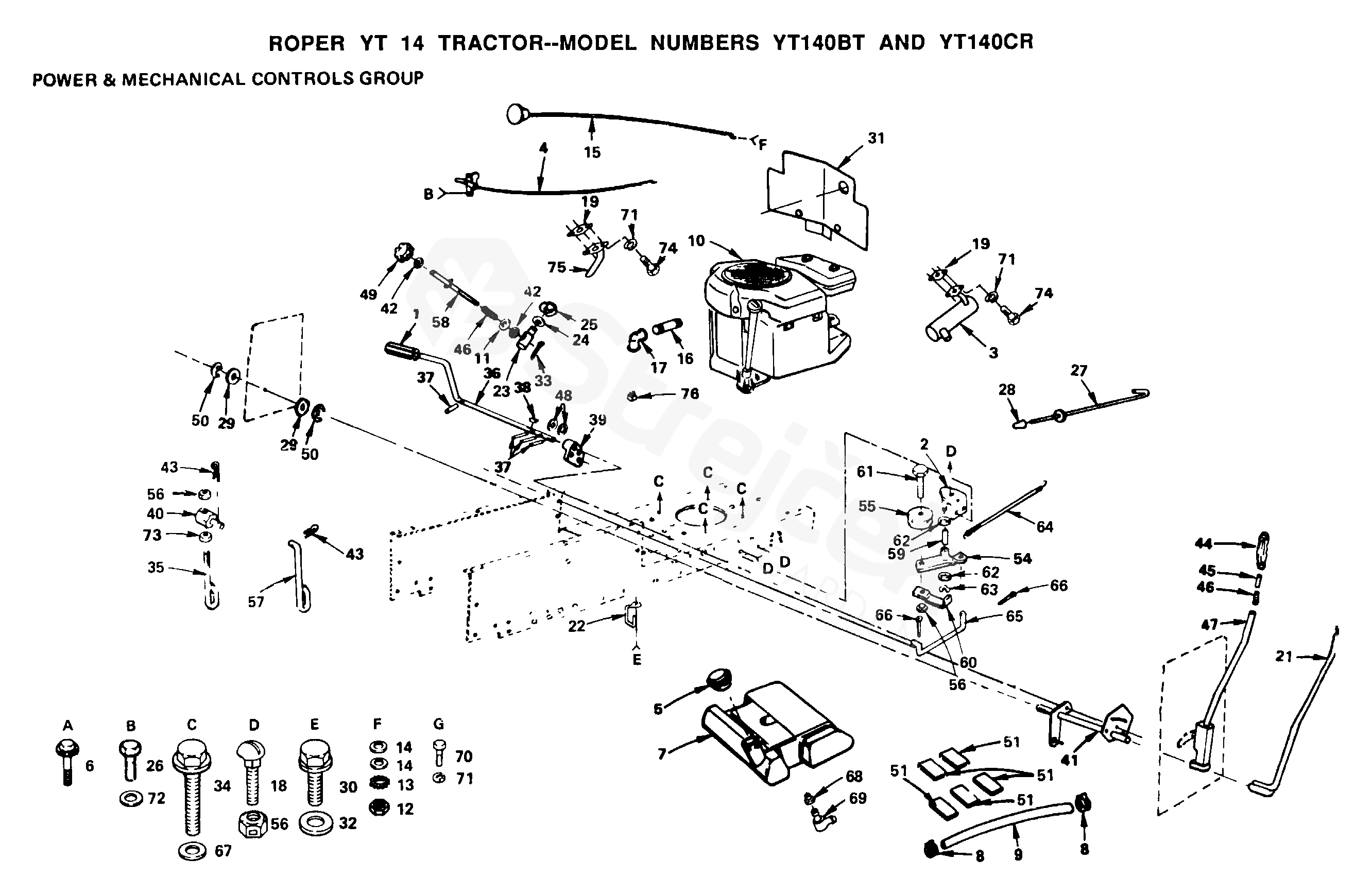 Spare parts - Partlist - YTH160CT YTH160CT, 1999-01 - POWER TRAIN ...