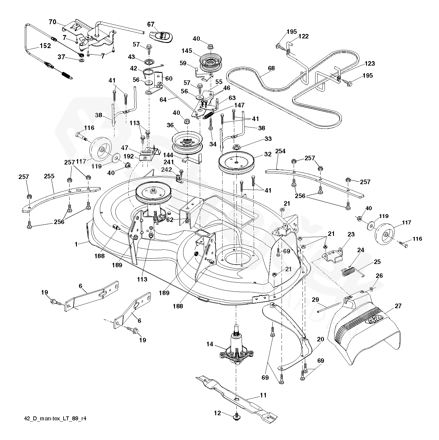 Husqvarna yth18542 parts outlet list