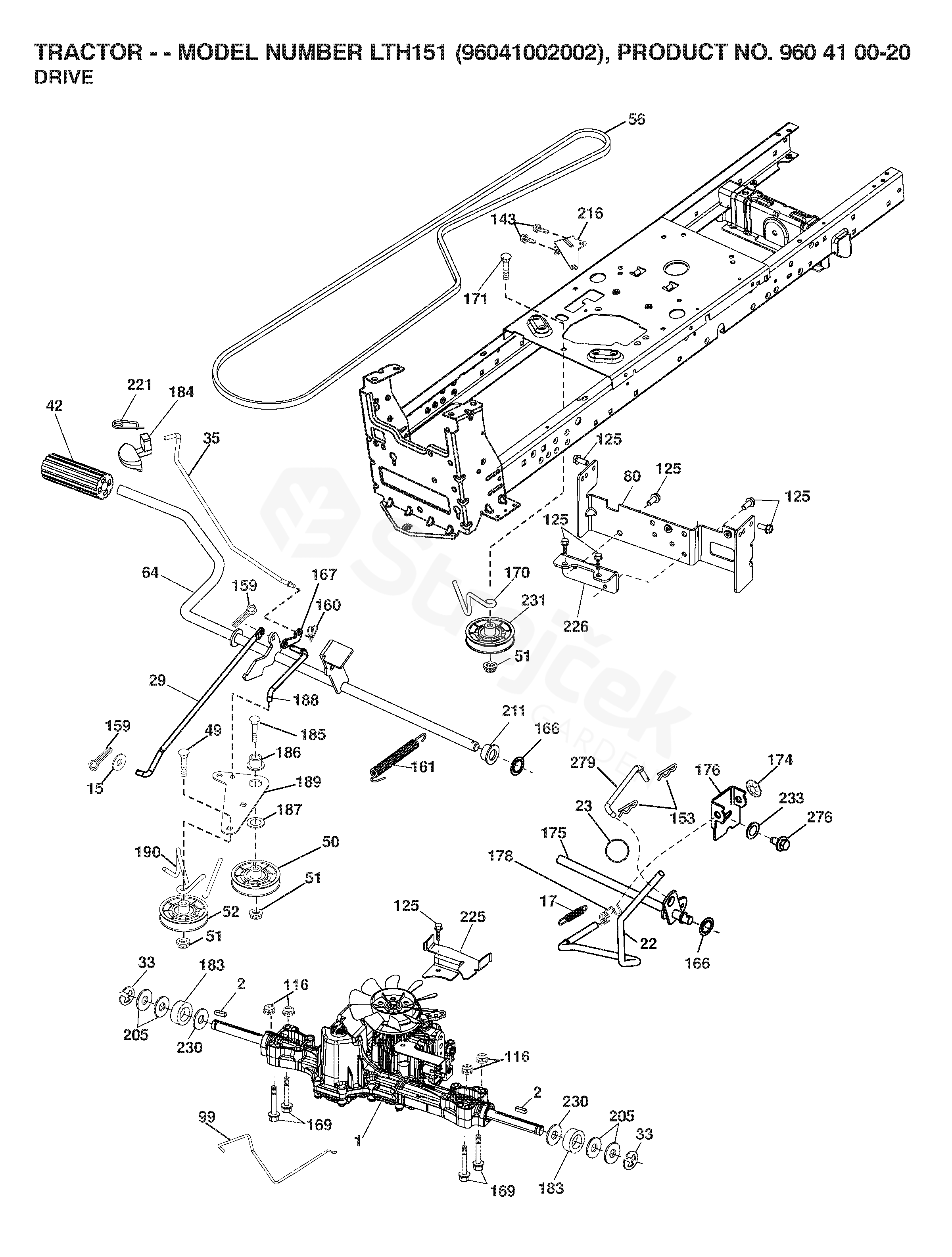 Spare parts - Partlist - LTH151 LTH151, 96041002002, 960410020, 2007-10 ...