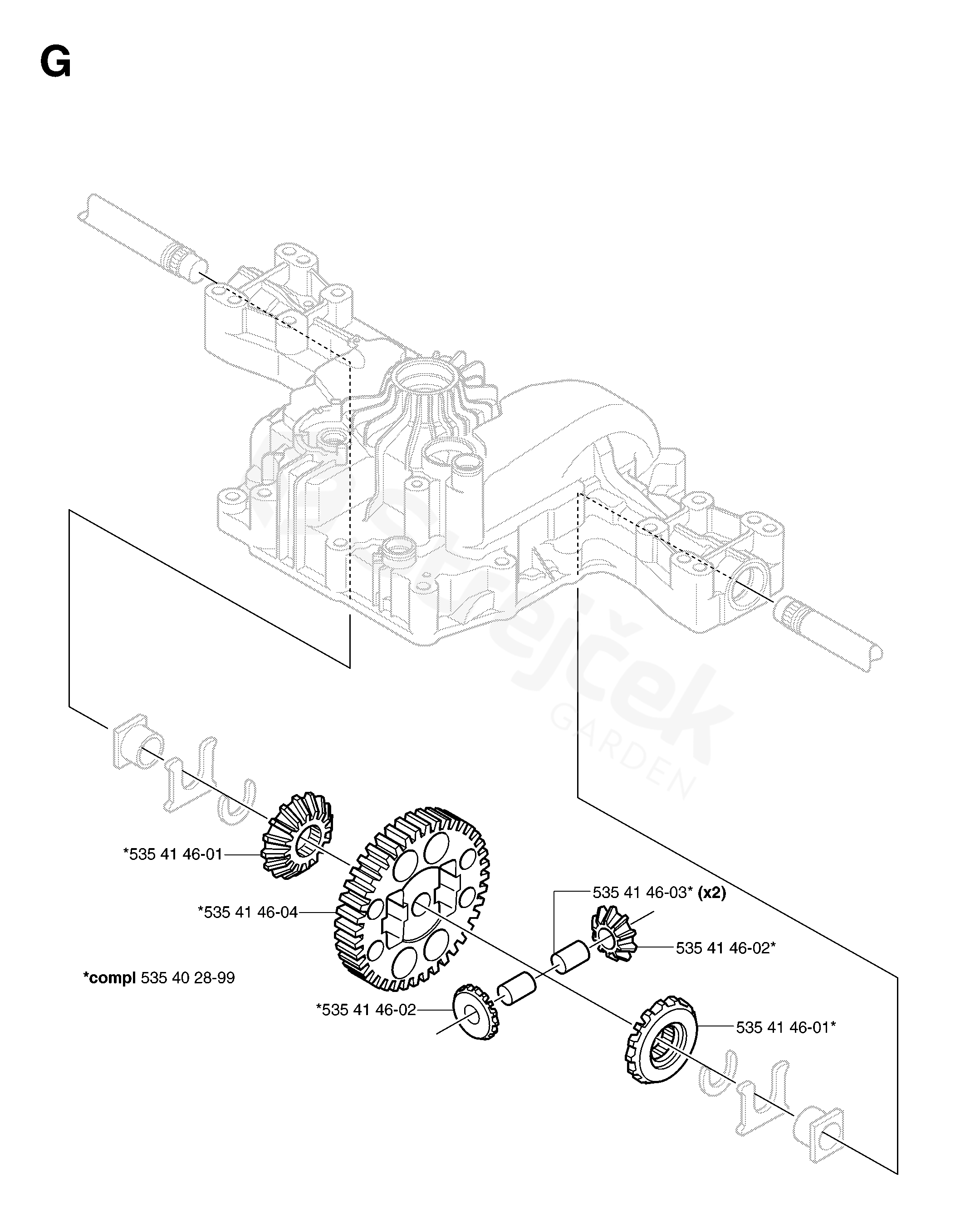 Spare parts Partlist ENGINE TRANSMISSION K46, 200206 GEARS