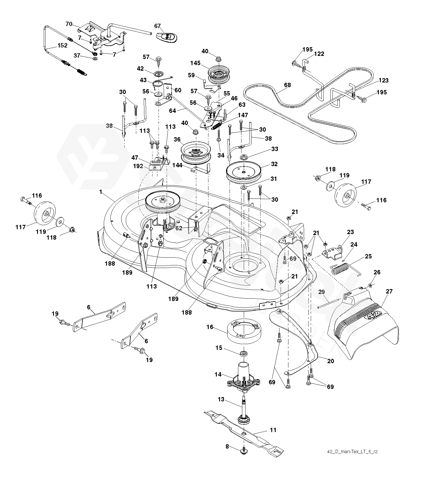 Spare parts - Partlist - LT152 LT152, 96041002904, 2008-09 - MOWER DECK ...