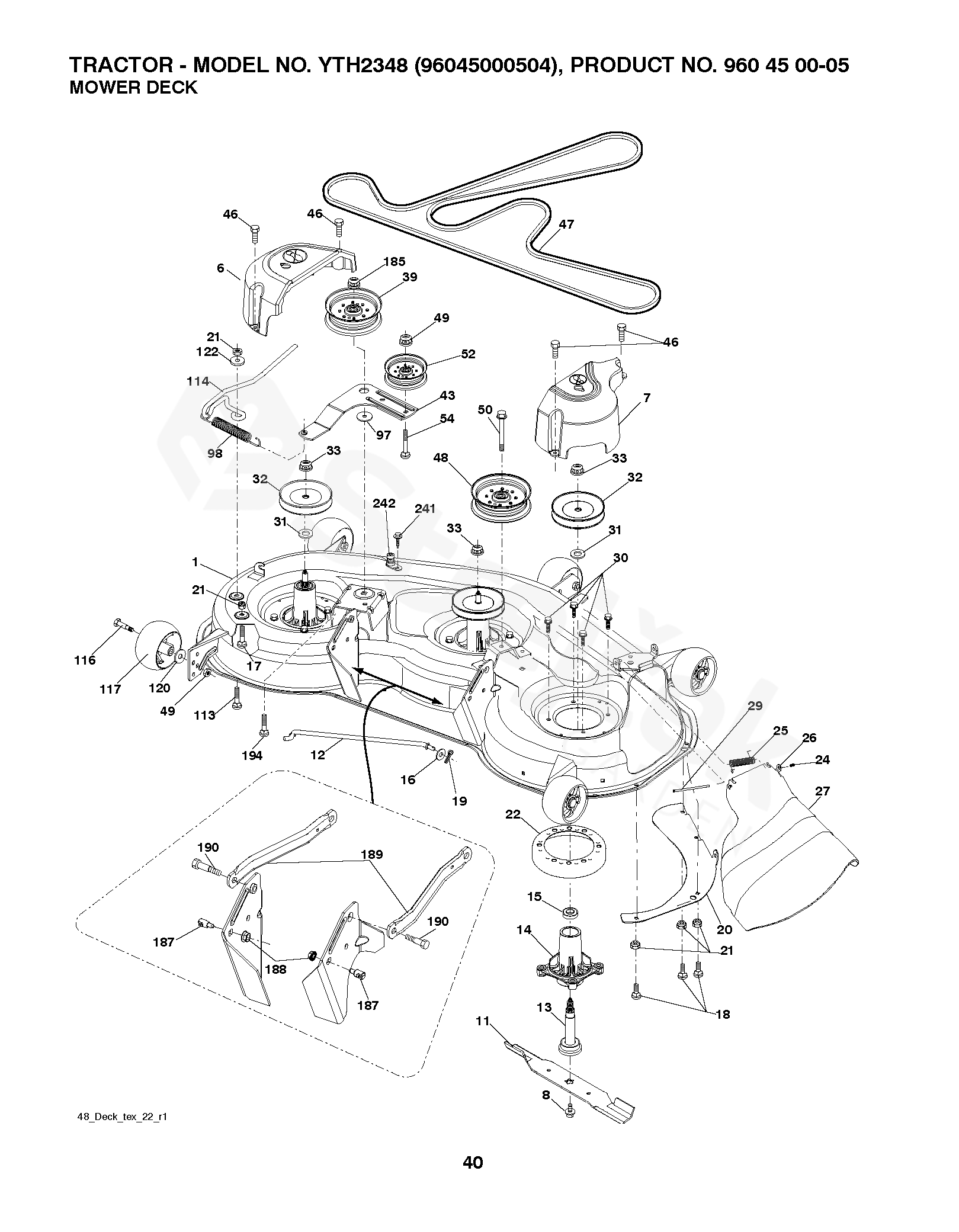 Spare parts - Partlist - YTH2348 YTH2348, 96045000504, 2008-11 - MOWER ...