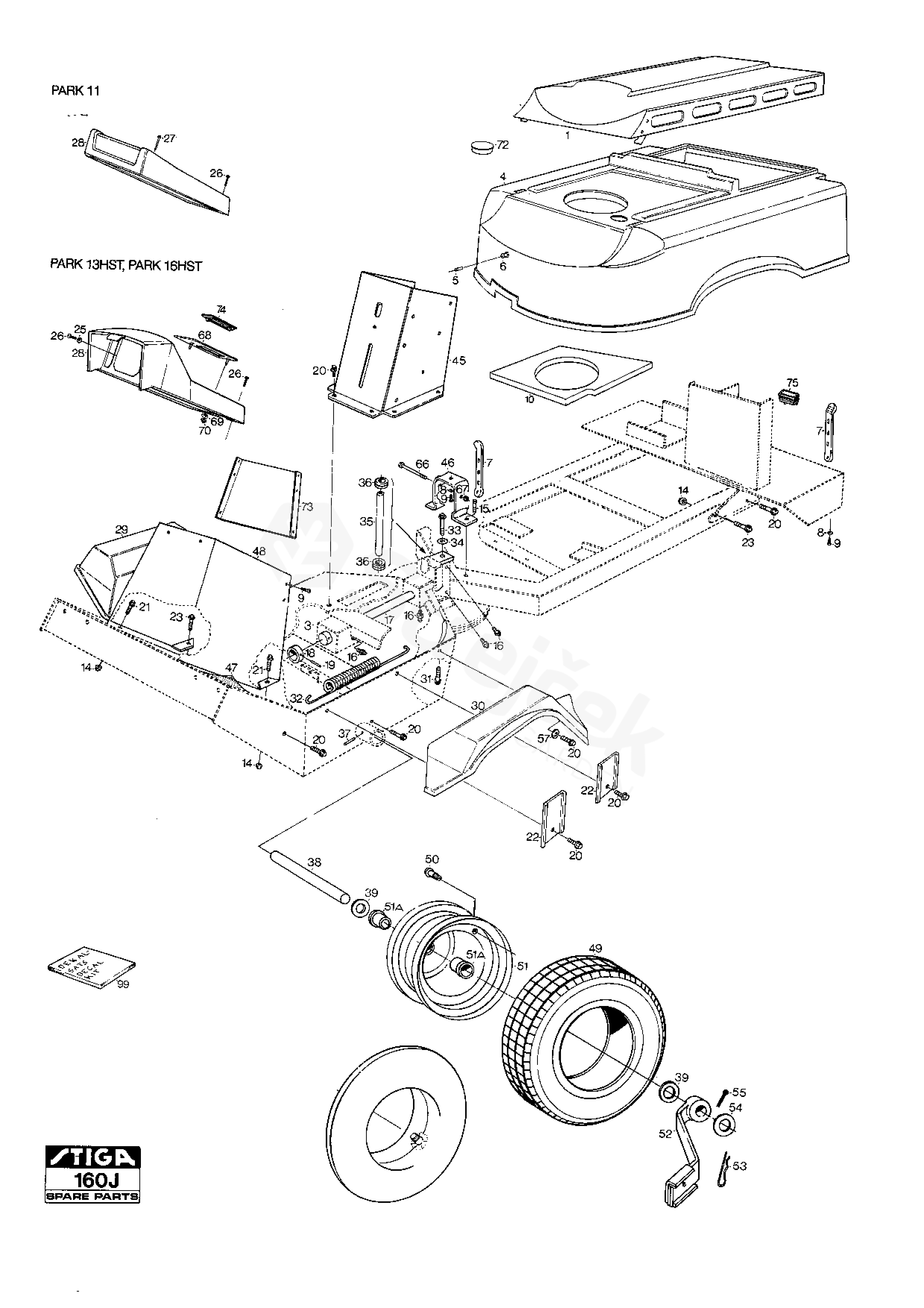 Spare parts - Partlist - PARK 11 PARK 11 (1994) [13-1118-17] - Frame ...