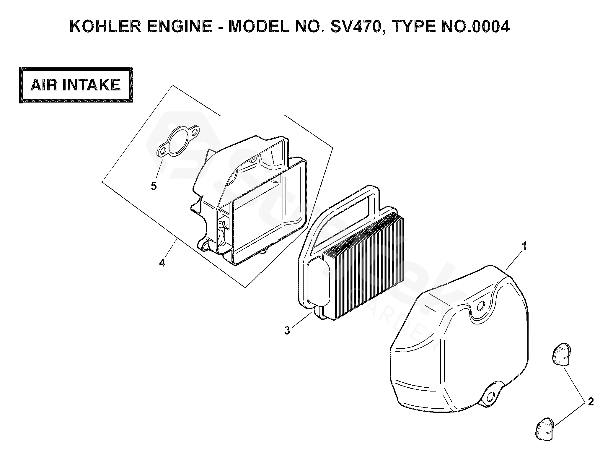 Spare Parts Partlist Engine Transmission Kohler Courage 15 Hp Sv470 0004 2004 01 Air Filter Sgarden Cz