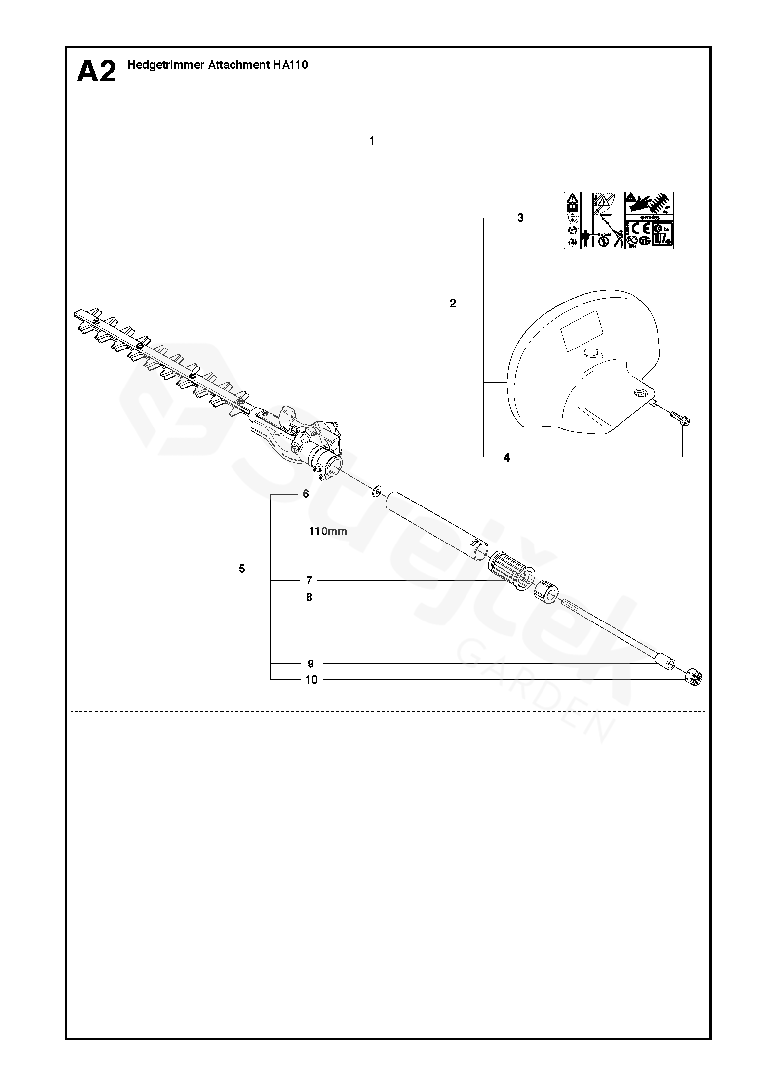 husqvarna ha110 hedge trimmer attachment