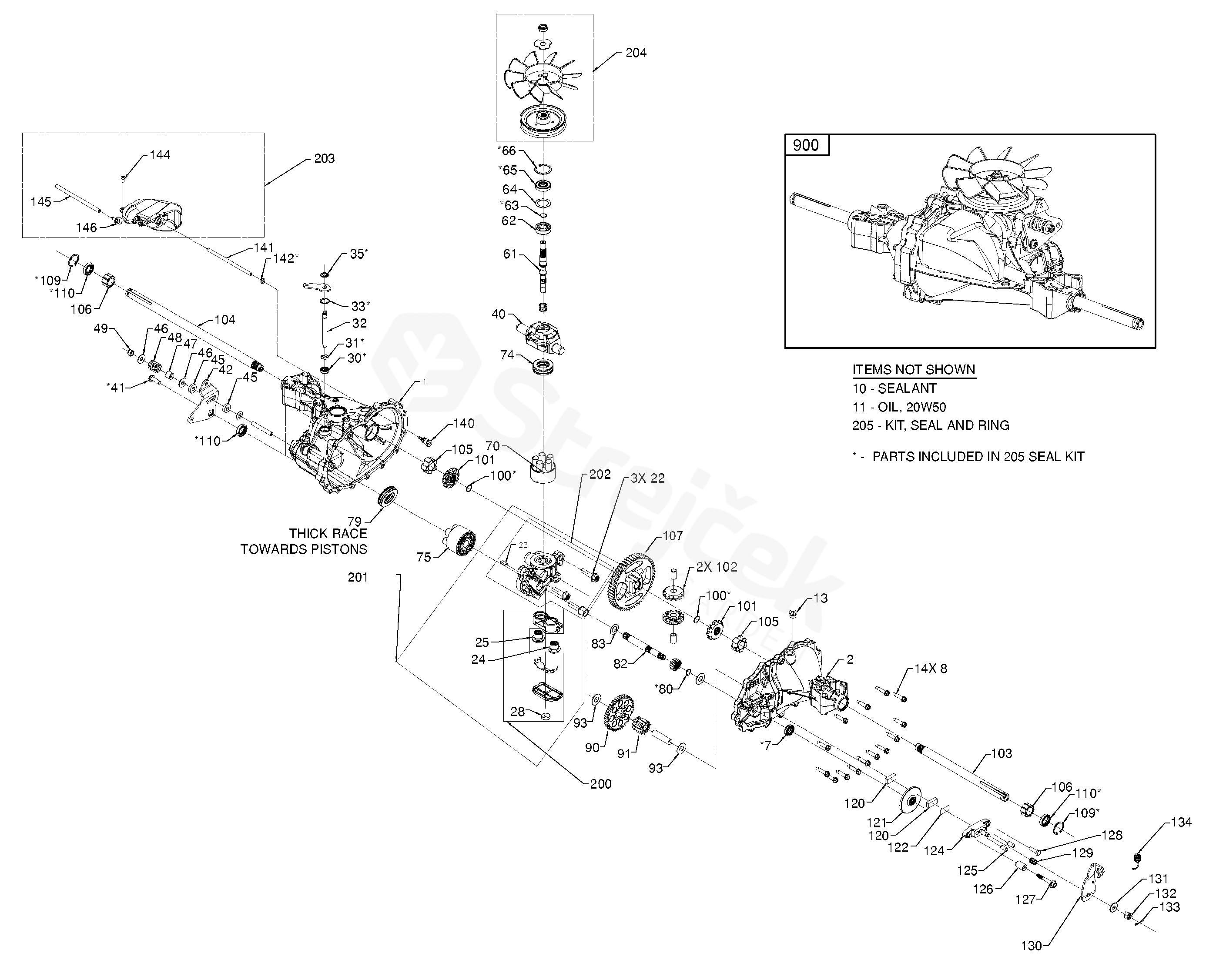 Spare parts Partlist HYDRO GEAR TRANSAXLE HYDROGEAR TRANSAXLE T2