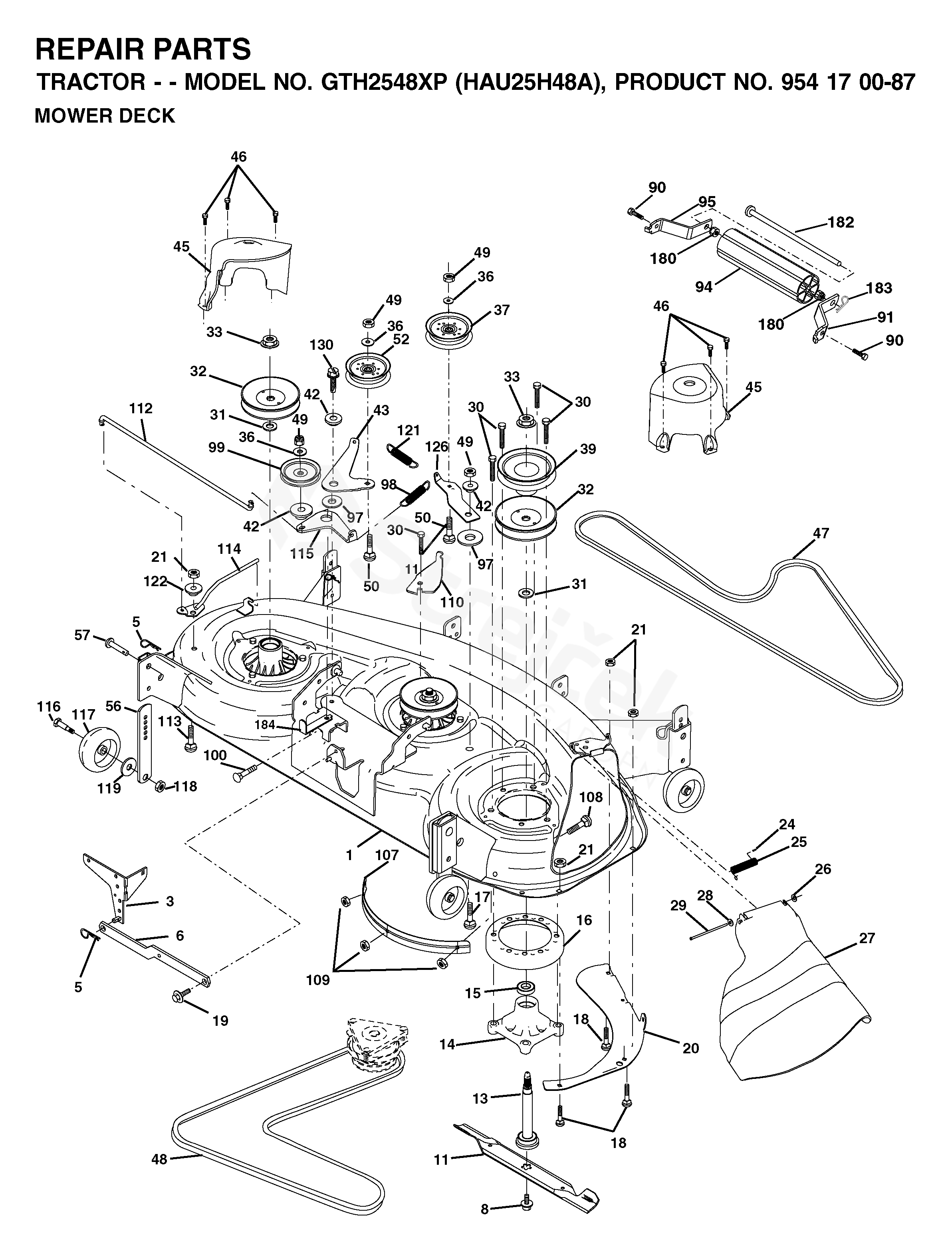 Spare parts - Partlist - GTH2548 XP GTH2548 XP, HAU25H48A, 954170087 ...