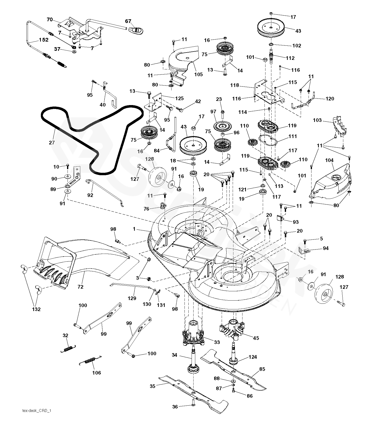 Spare parts - Partlist - CT153 CT153, 96051000100, 2010-11 - MOWER DECK ...