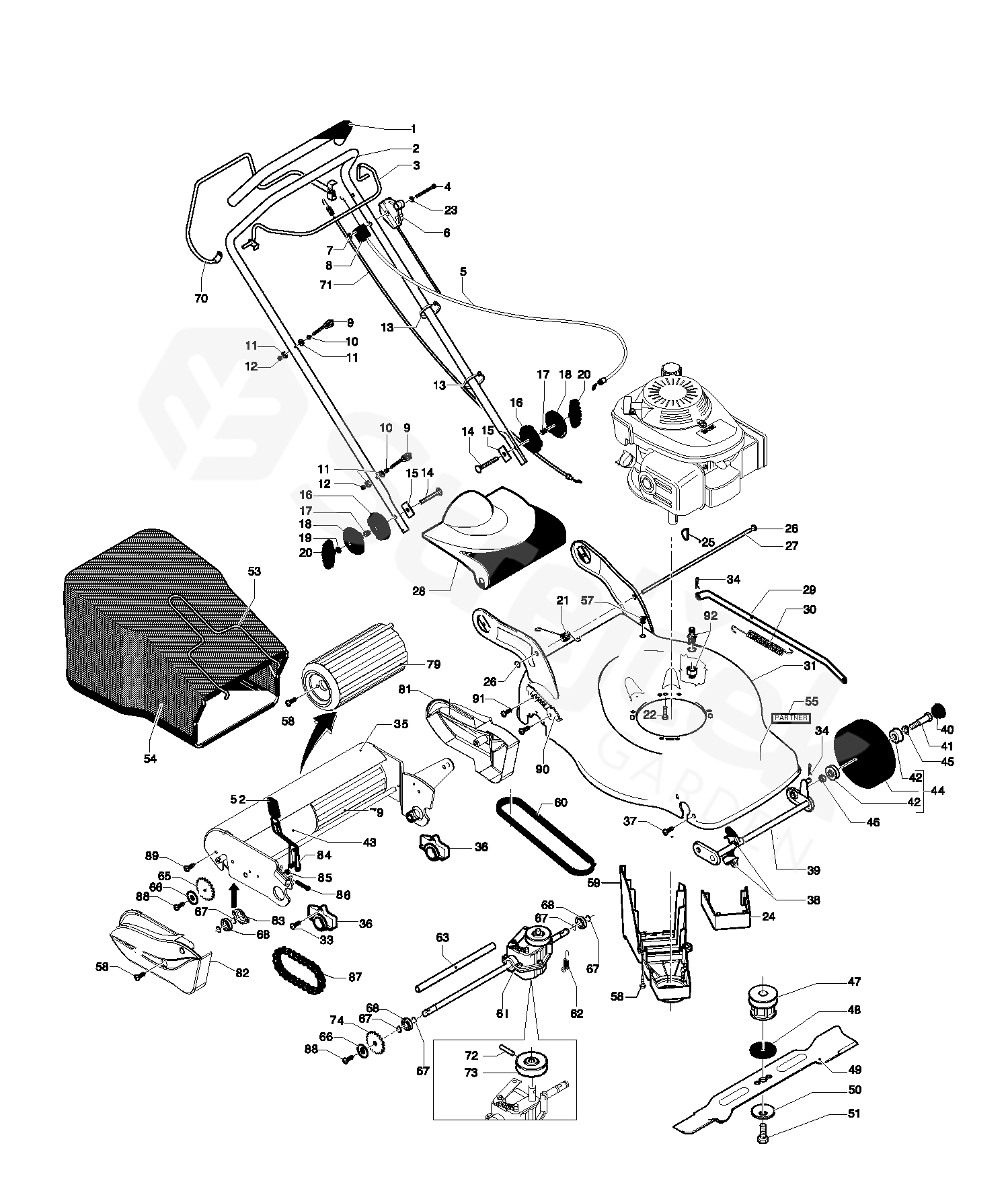 Устройство c. Partner p40-450c запчасти. Газонокосилка партнер р40-450с. P40-450c partner запчасти для двигателя. Запчасти для газонокосилки partner p51-450sm.
