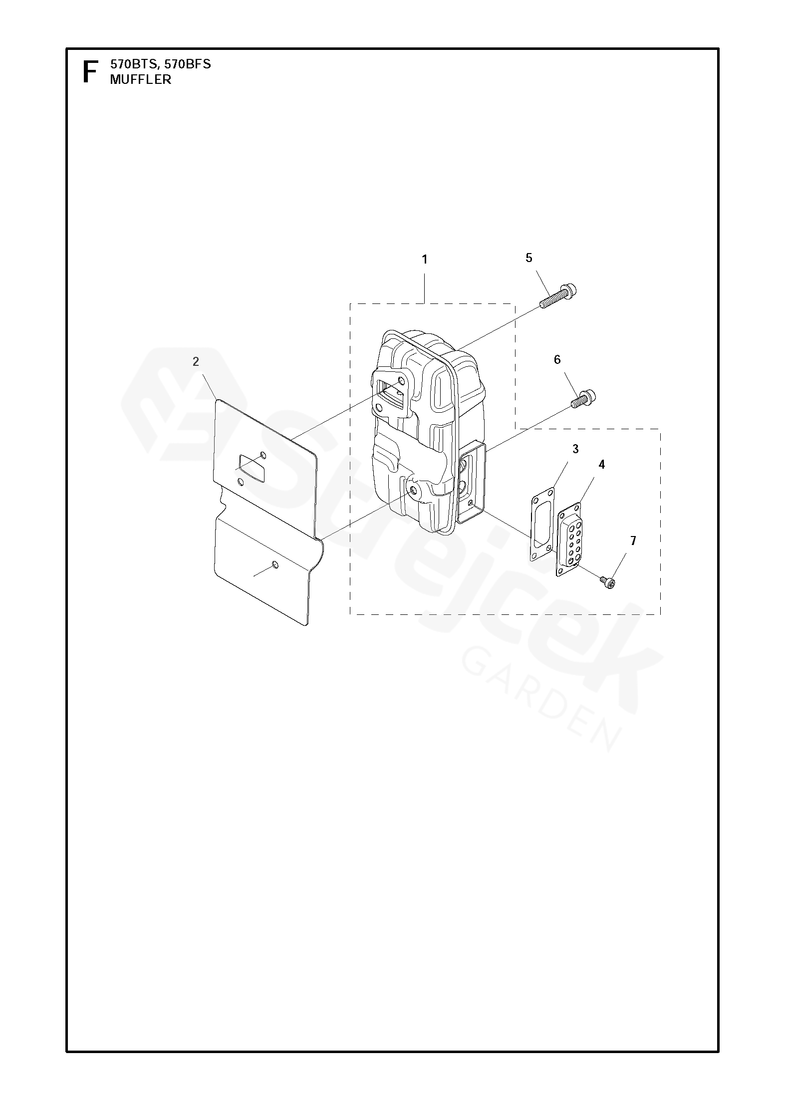 570bfs Exploded View Spare parts - Partlist - 570 BTS 570 BTS, 2011-05 - MUFFLER | sGarden.cz