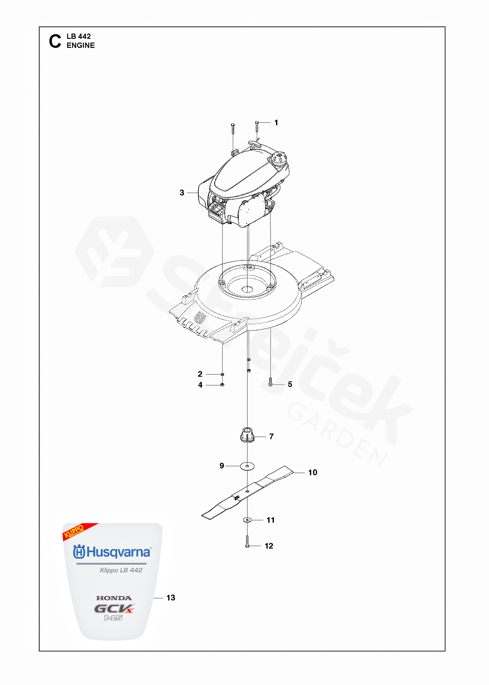 Spare parts Partlist Klippo LB 442 Klippo LB 442 ENGINE sGarden.cz