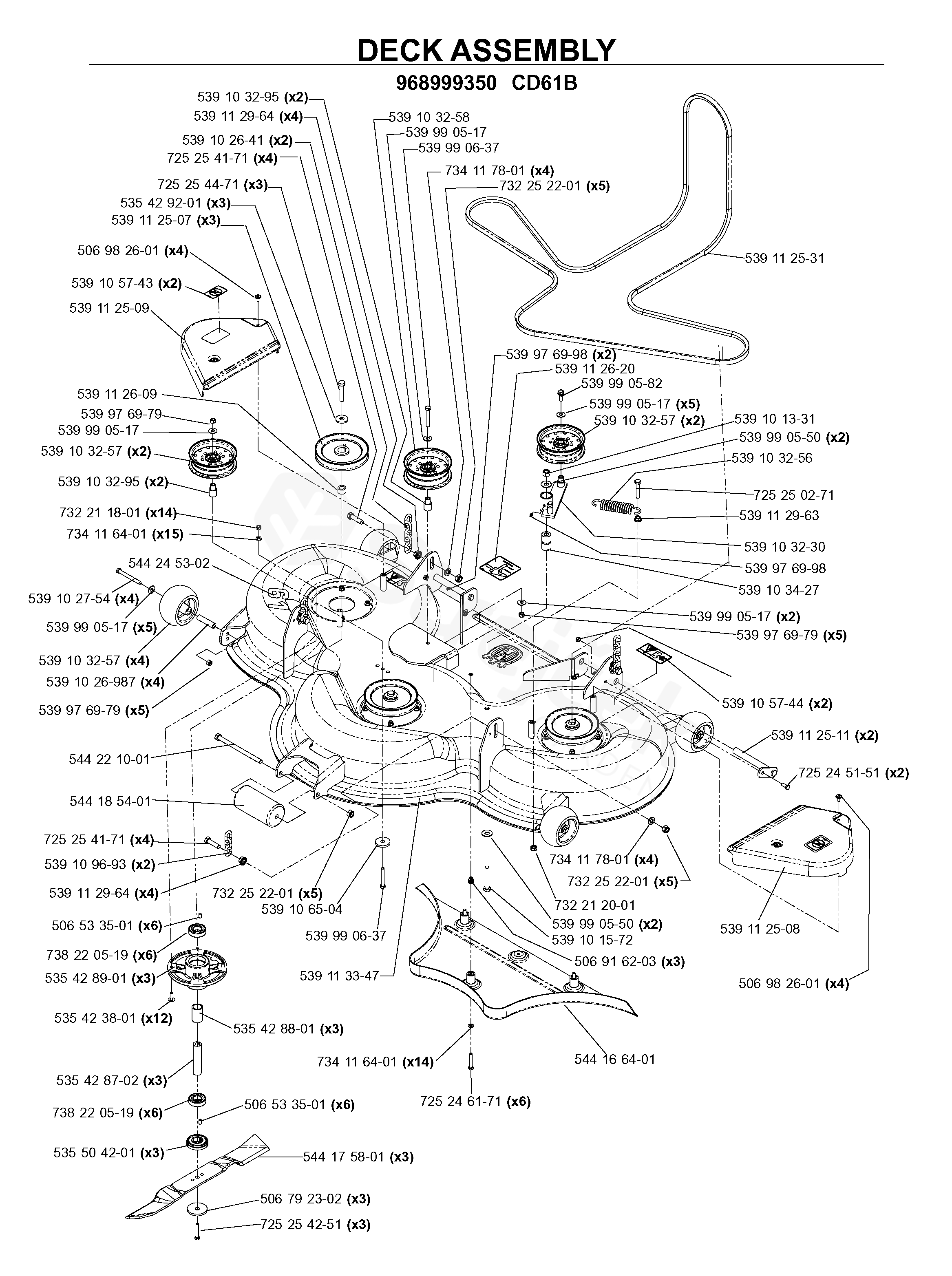 Spare parts - Partlist - BZ 27 BZ 27 C, 968999315, 2006-04 - MOWER DECK ...