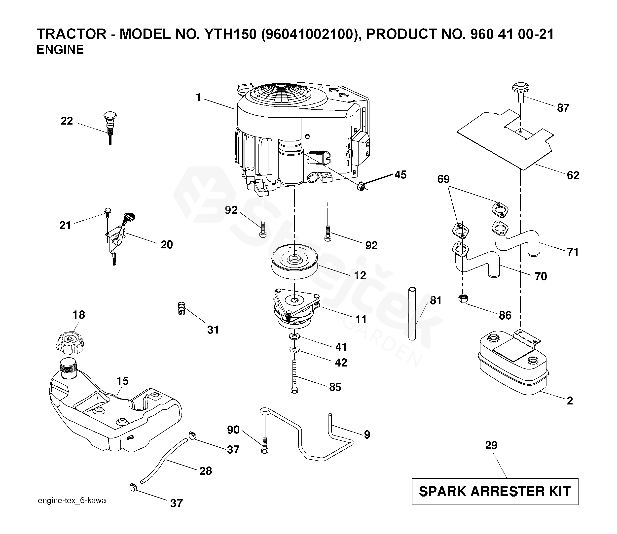 Spare Parts - Partlist - Yth150 Yth150 Twin, 96041002100, 2007-02 