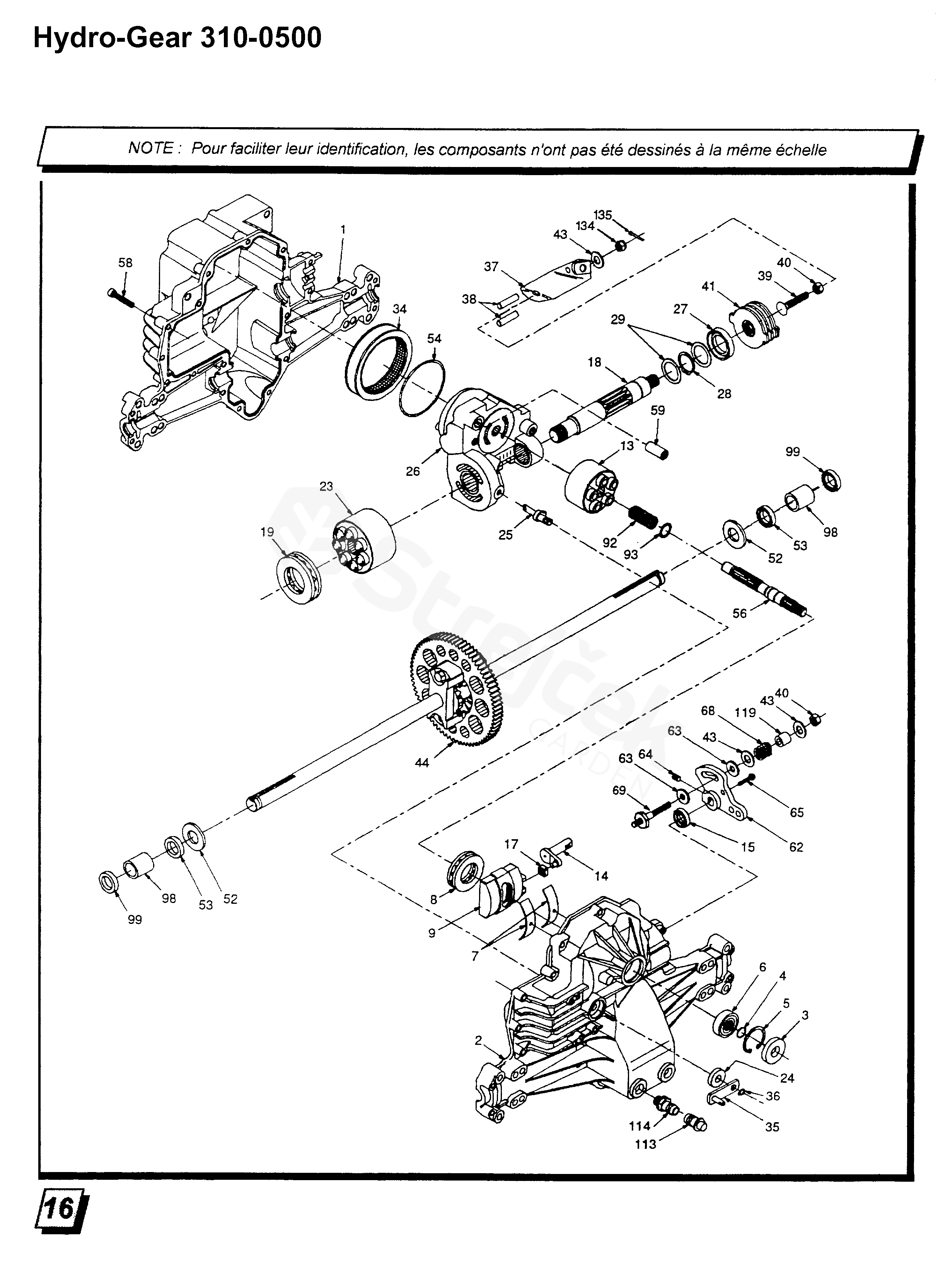 Spare parts - Partlist - HYDRO GEAR TRANSAXLE HYDRO GEAR TRANSAXLE, 314 ...