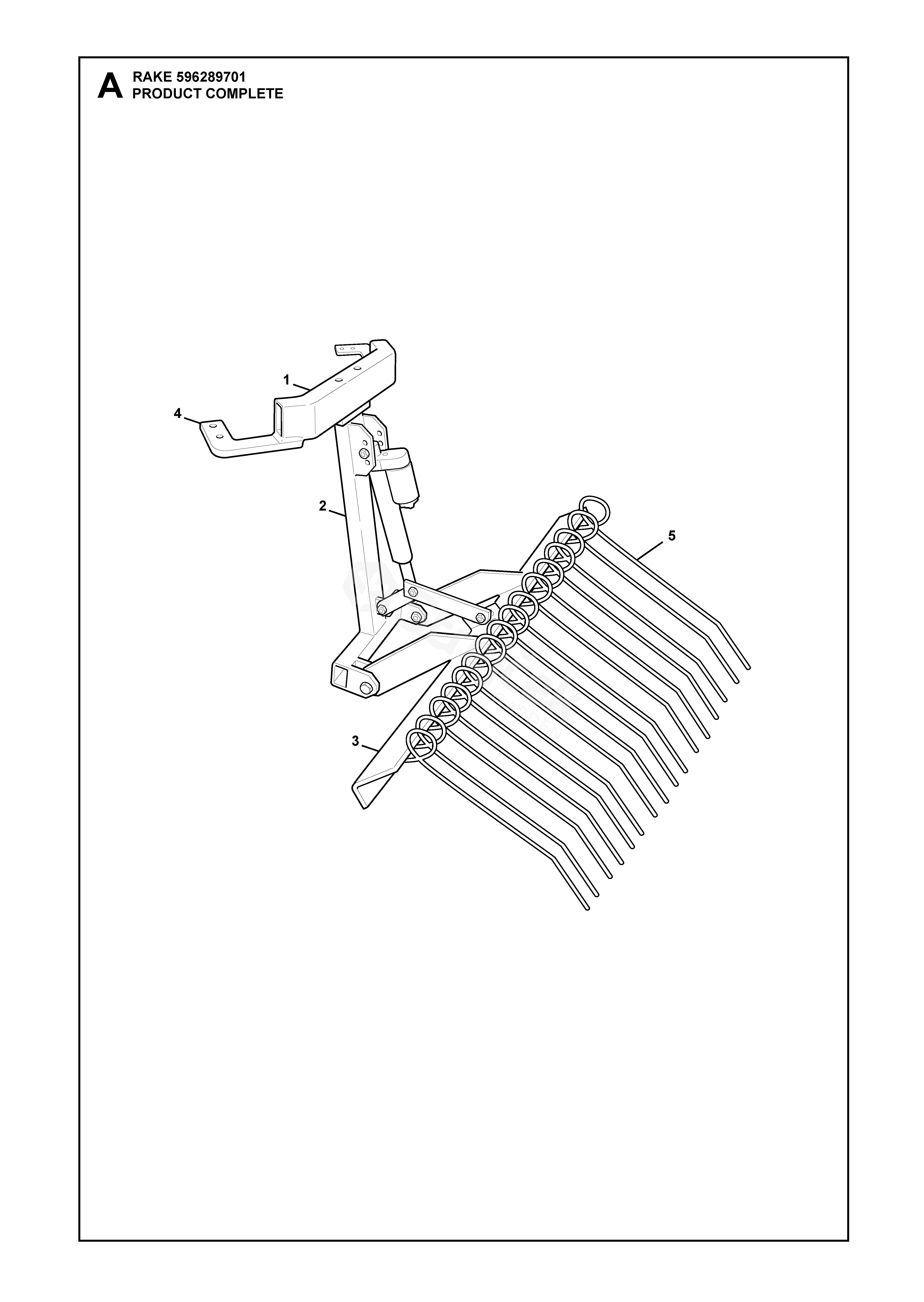 Spare parts Partlist LAWN RAKES RAKE , 596289701, 202102