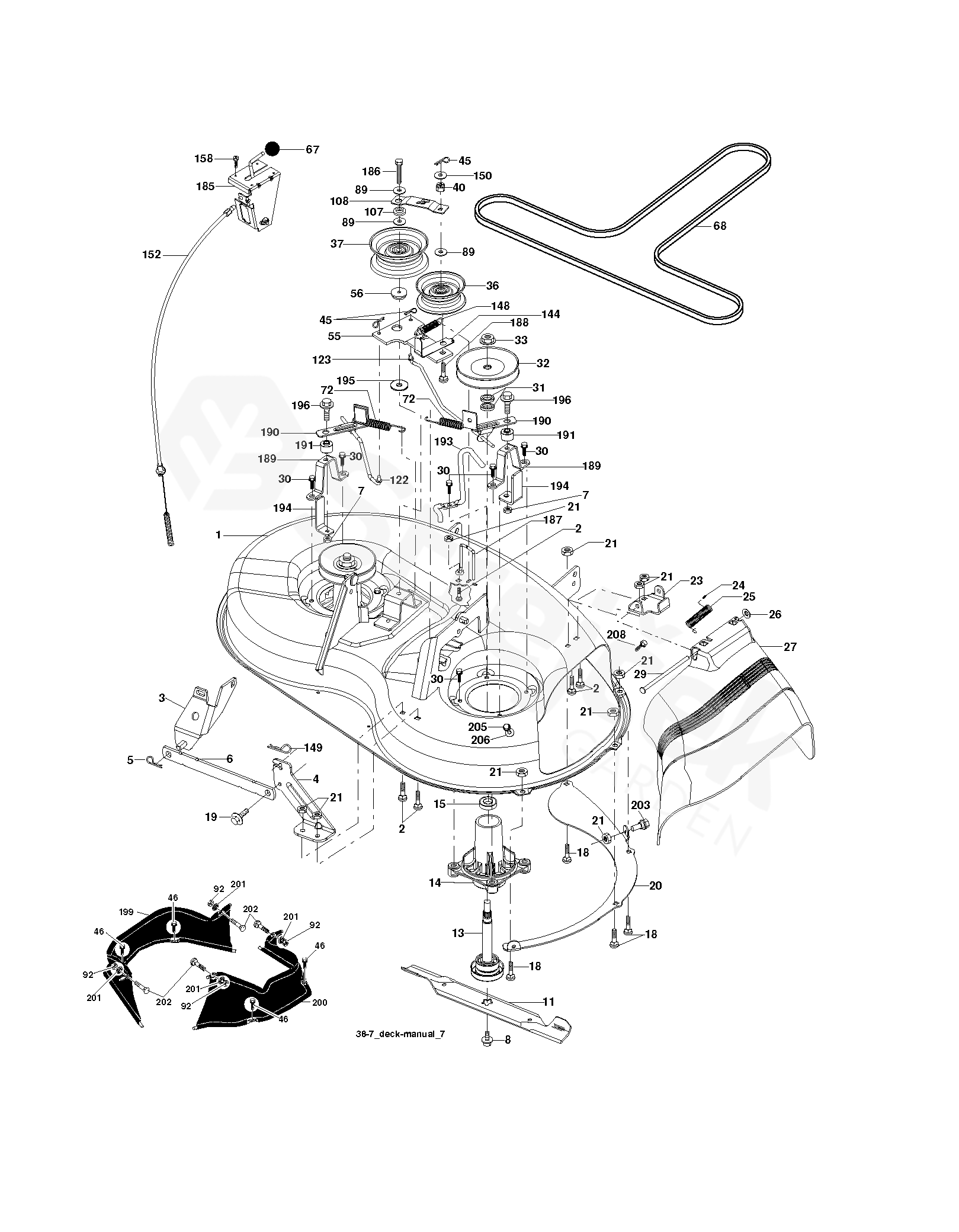 Spare parts Partlist M13597 M13597, 96011023500, 201001 MOWER