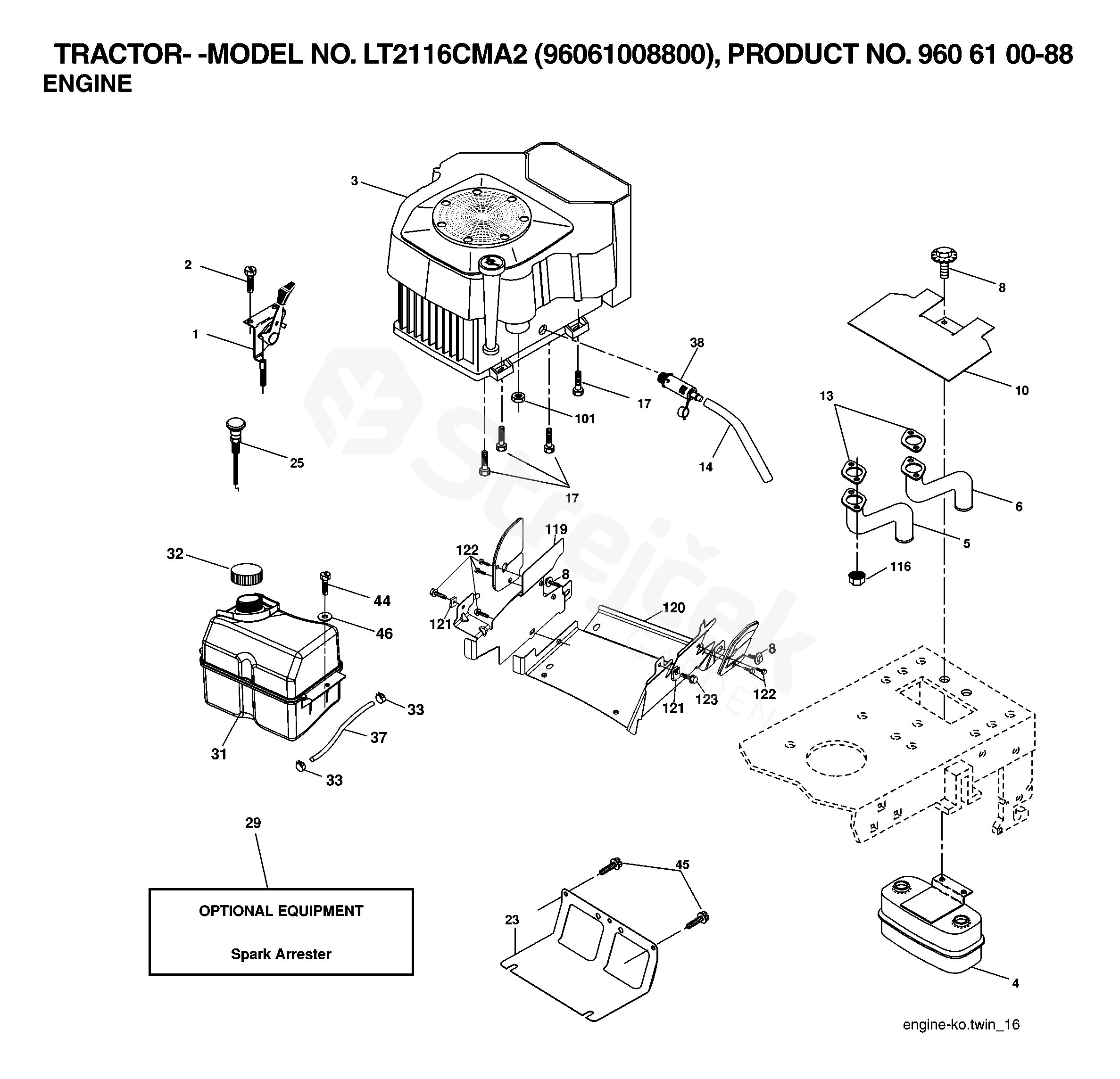 Spare parts - Partlist - LT 2116 CMA2 LT 2116 CMA2, 96061008800 ...