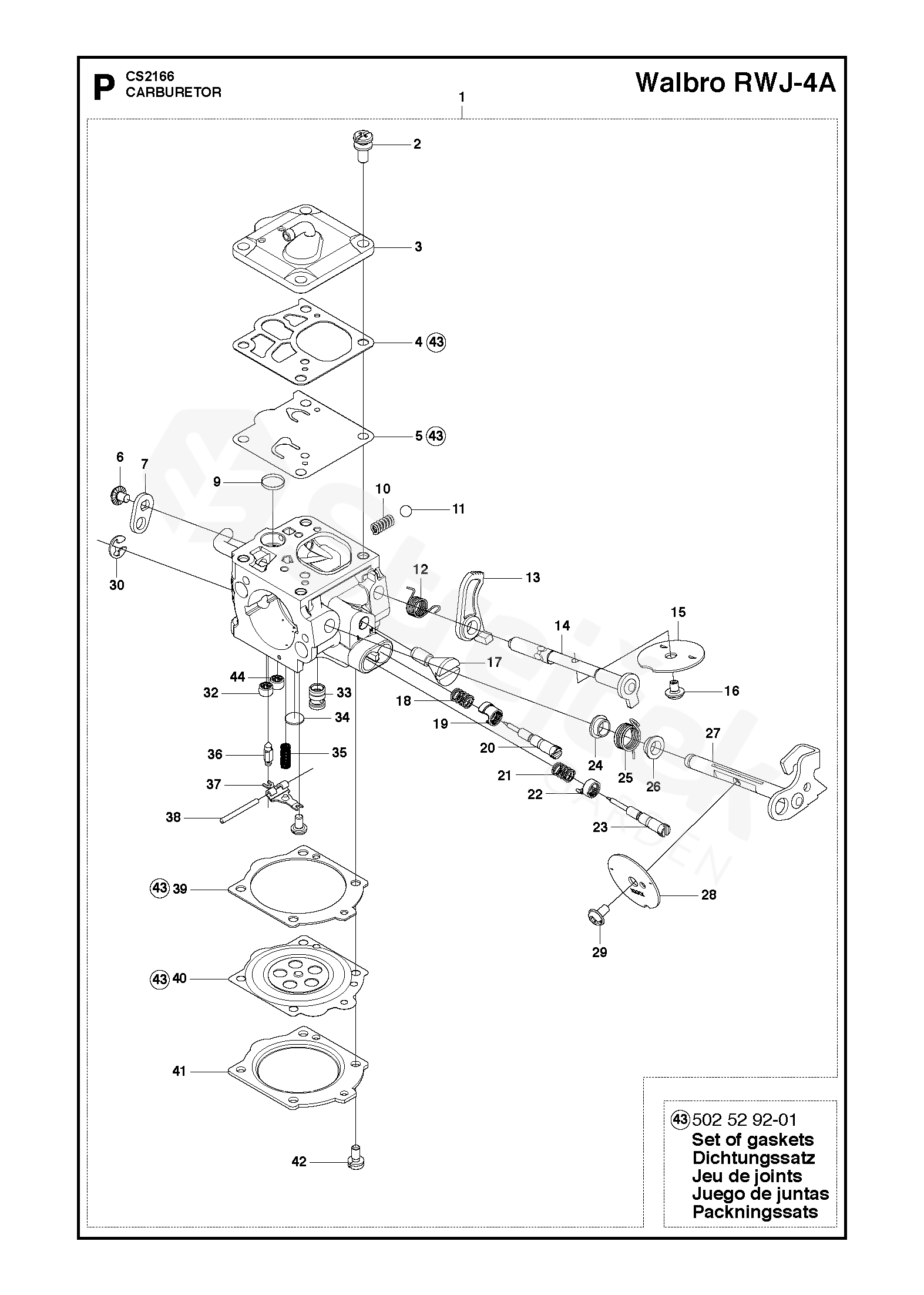 Spare parts - Partlist - CS2166 CS2166, 2011-03 - CARBURETOR | sGarden.cz