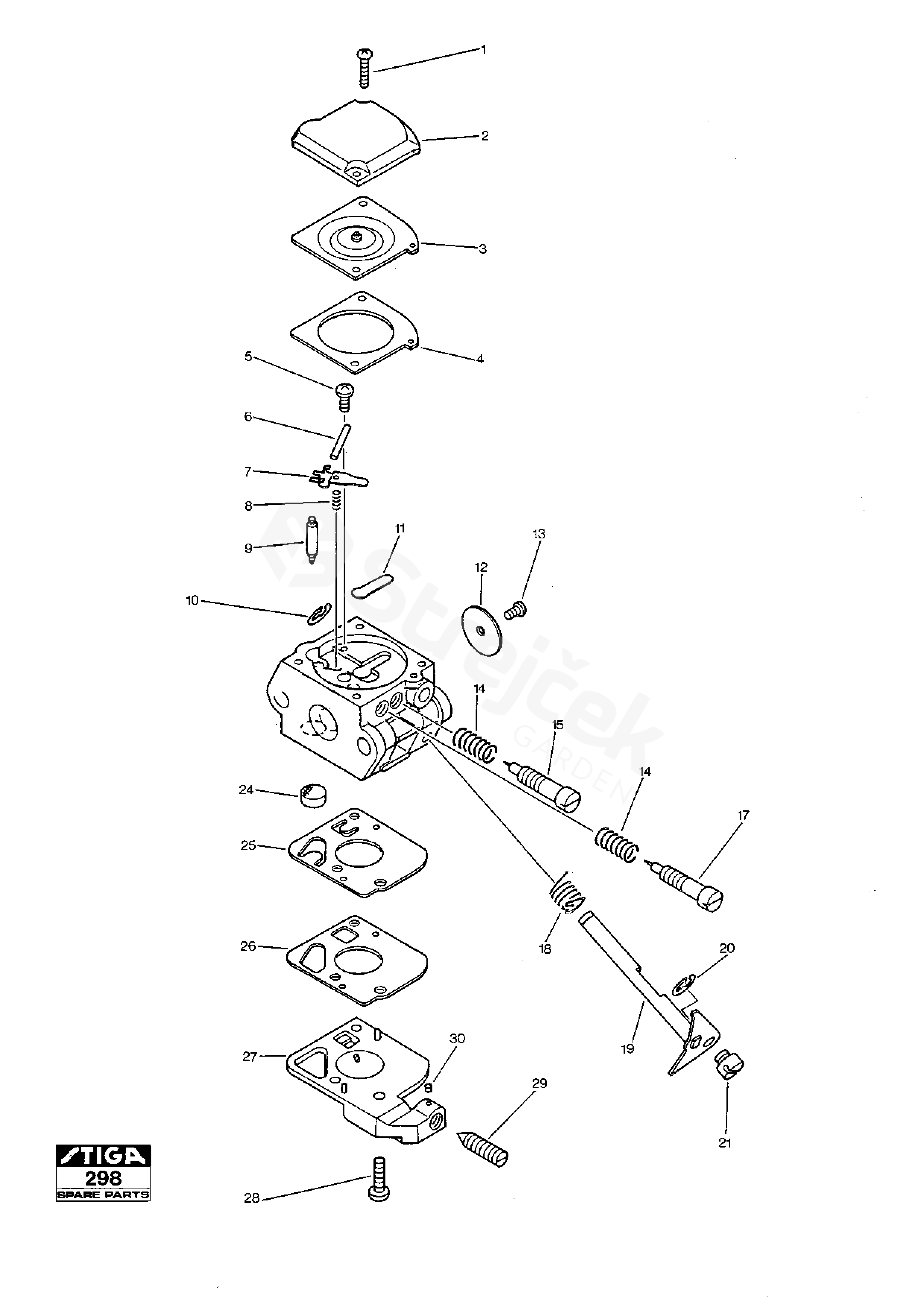 Spare parts - Partlist - GR22 GR22 (1989) - Petrol Trimmer Carburettor ...