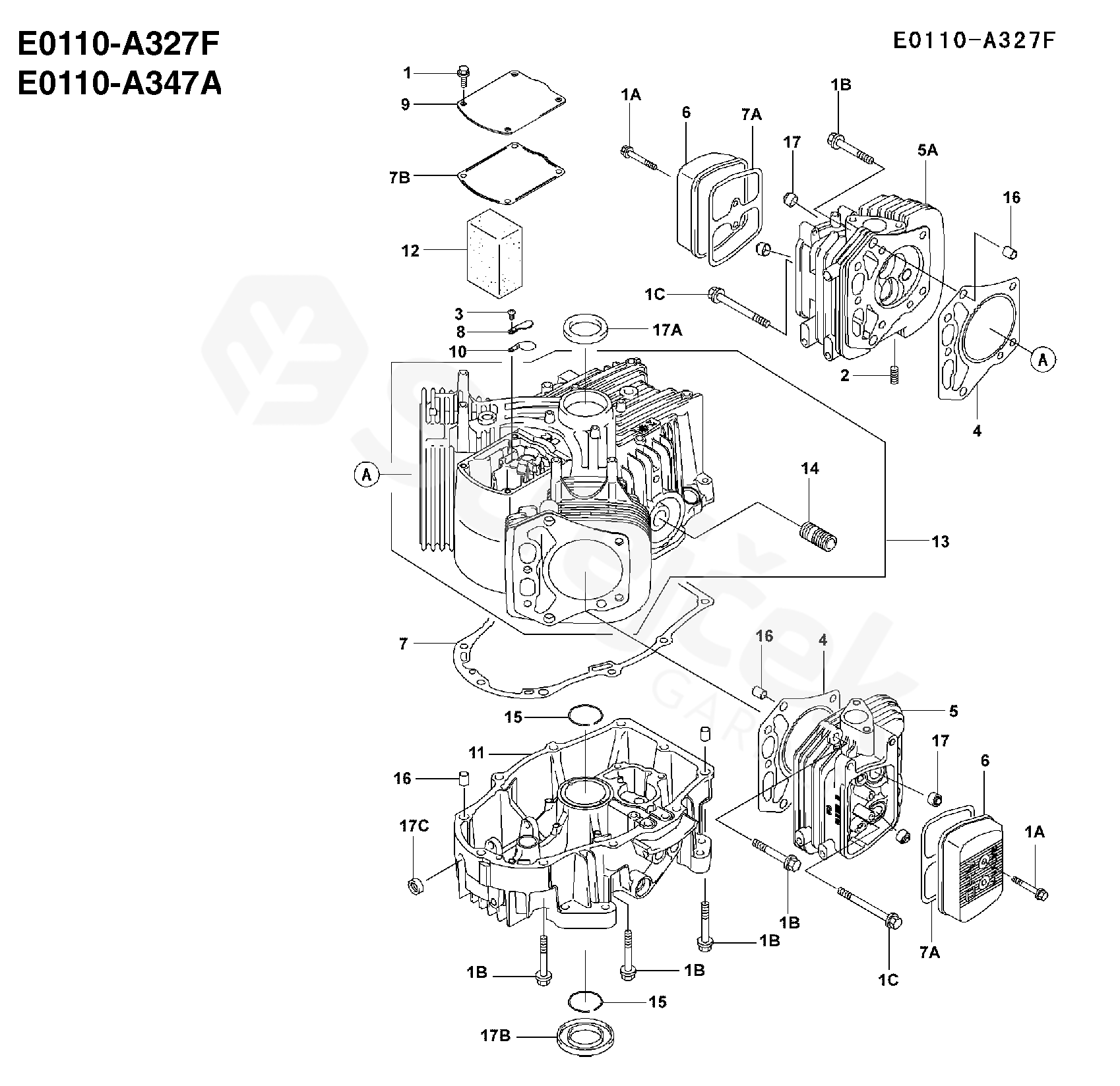 Spare parts - Partlist - ENGINE TRANSMISSION KAWASAKI 21 HP, FH641V ...