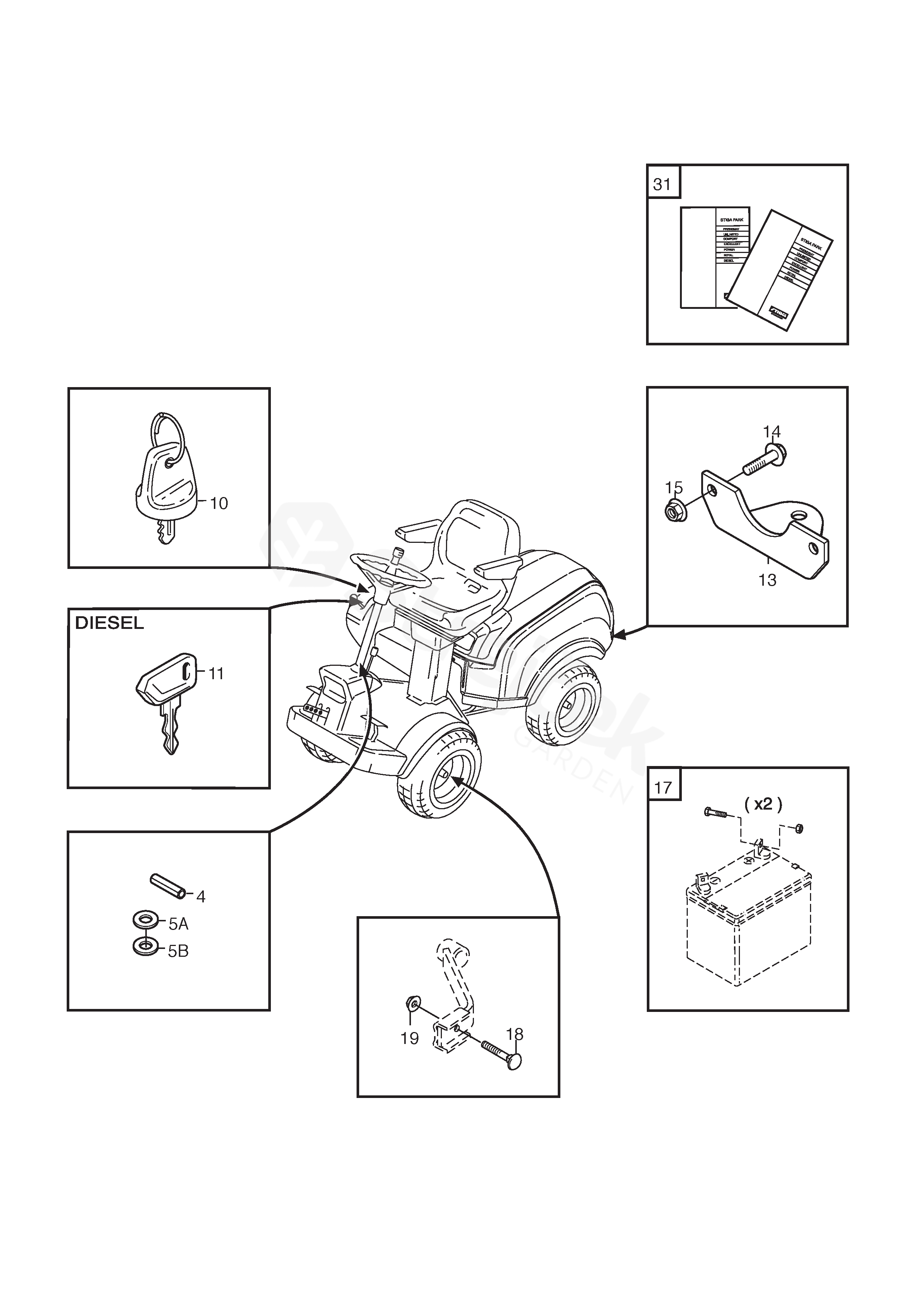 Spare parts Partlist PARK FAIRWAY 18 PARK FAIRWAY 18 (2008) Assembly parts sGarden.cz