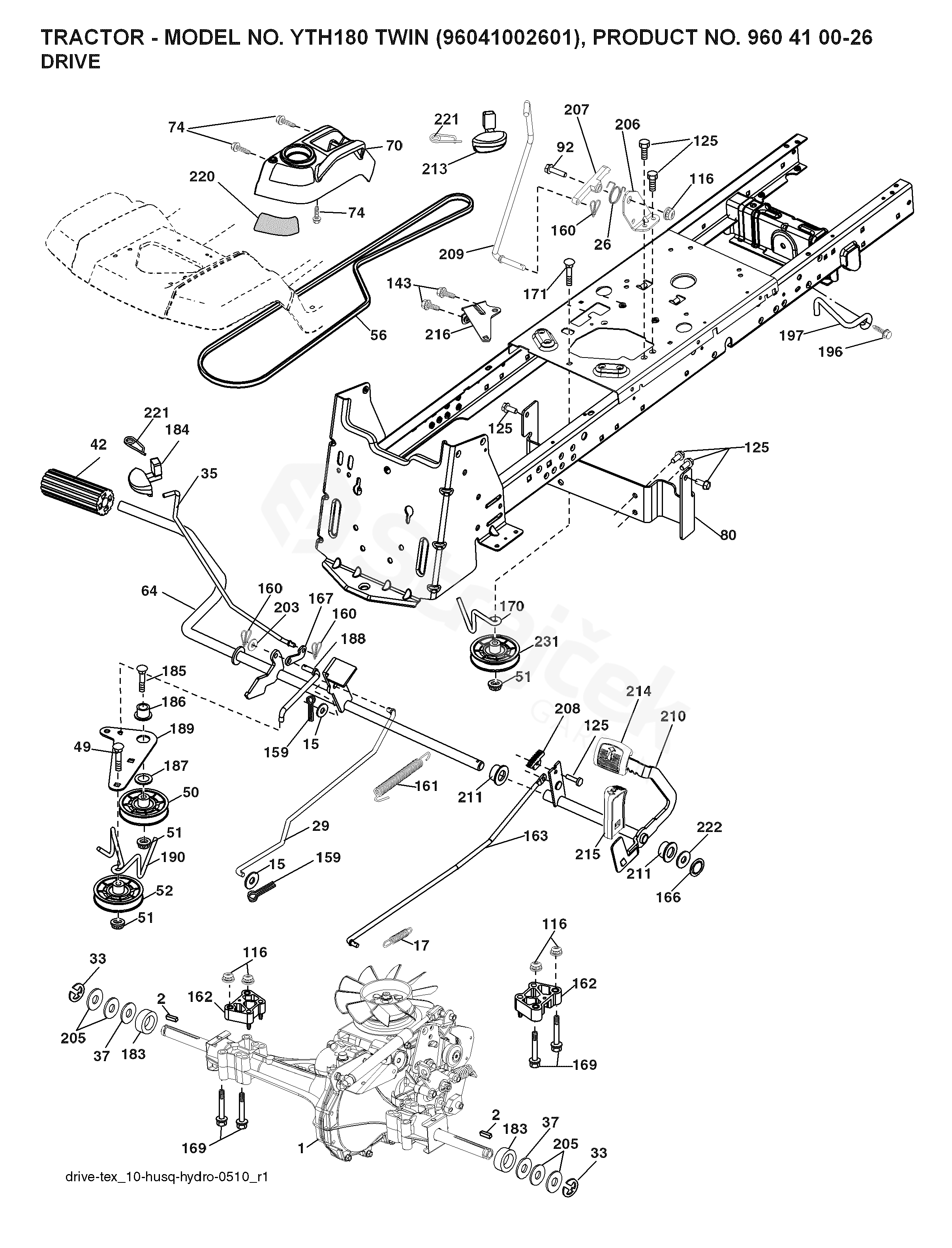 Spare parts - Partlist - YTH180 YTH180 TWIN, 96041002601, 2007-09 ...