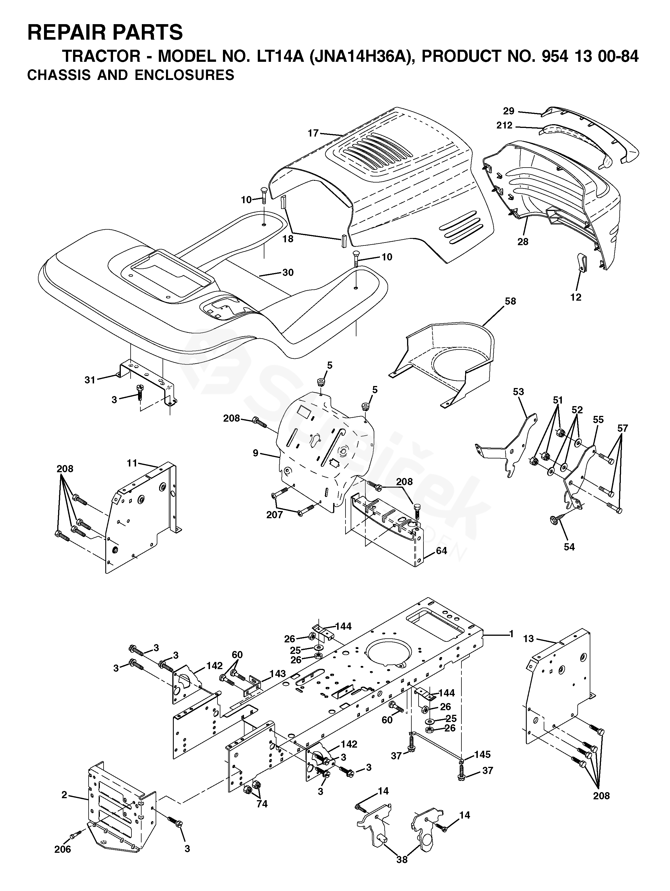 Spare parts - Partlist - LT 14A LT 14A, JNA14H36A, 954130084, 2003-01 ...