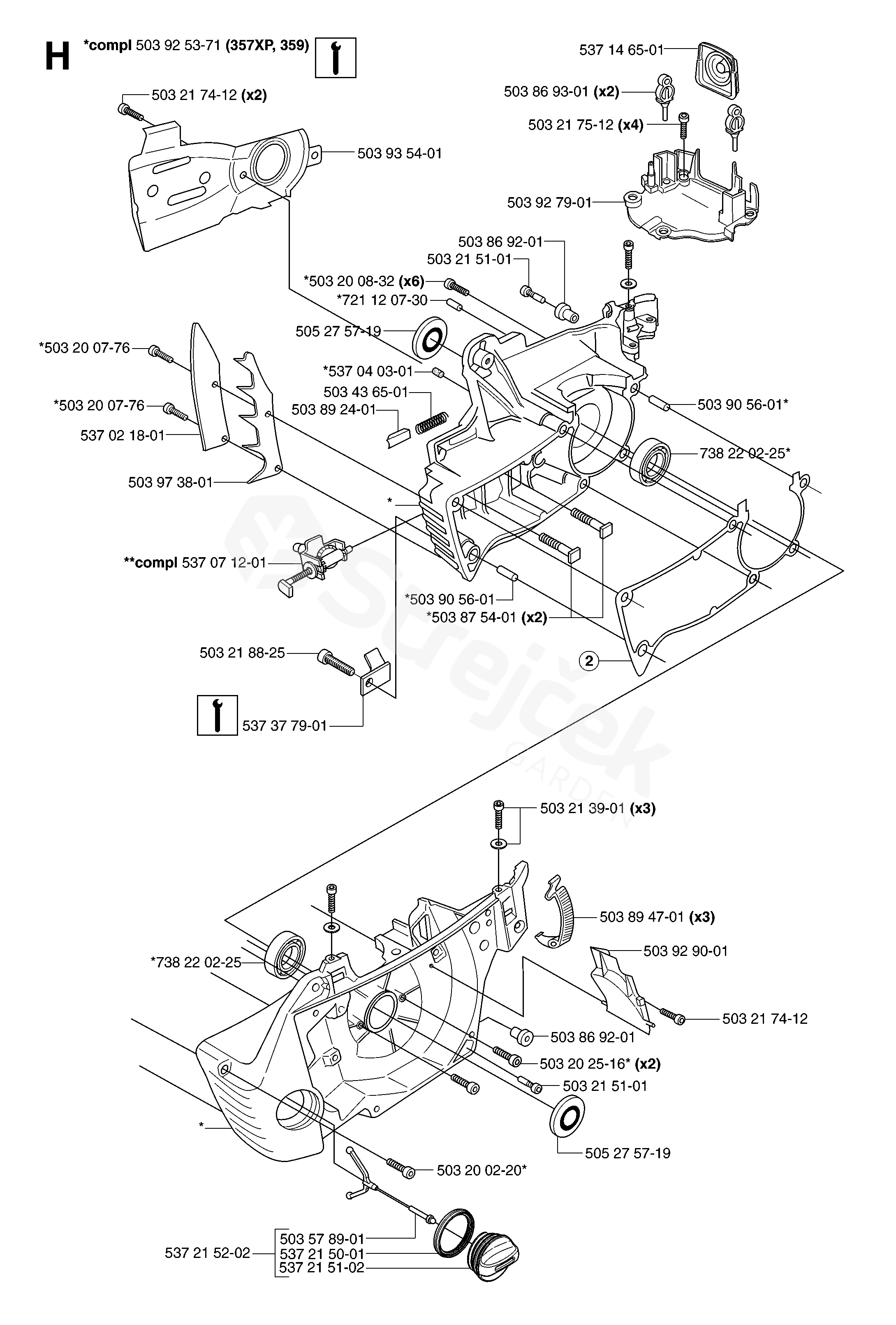 Spare parts - Partlist - 359 359, 2007-03 - CRANKCASE | sGarden.cz