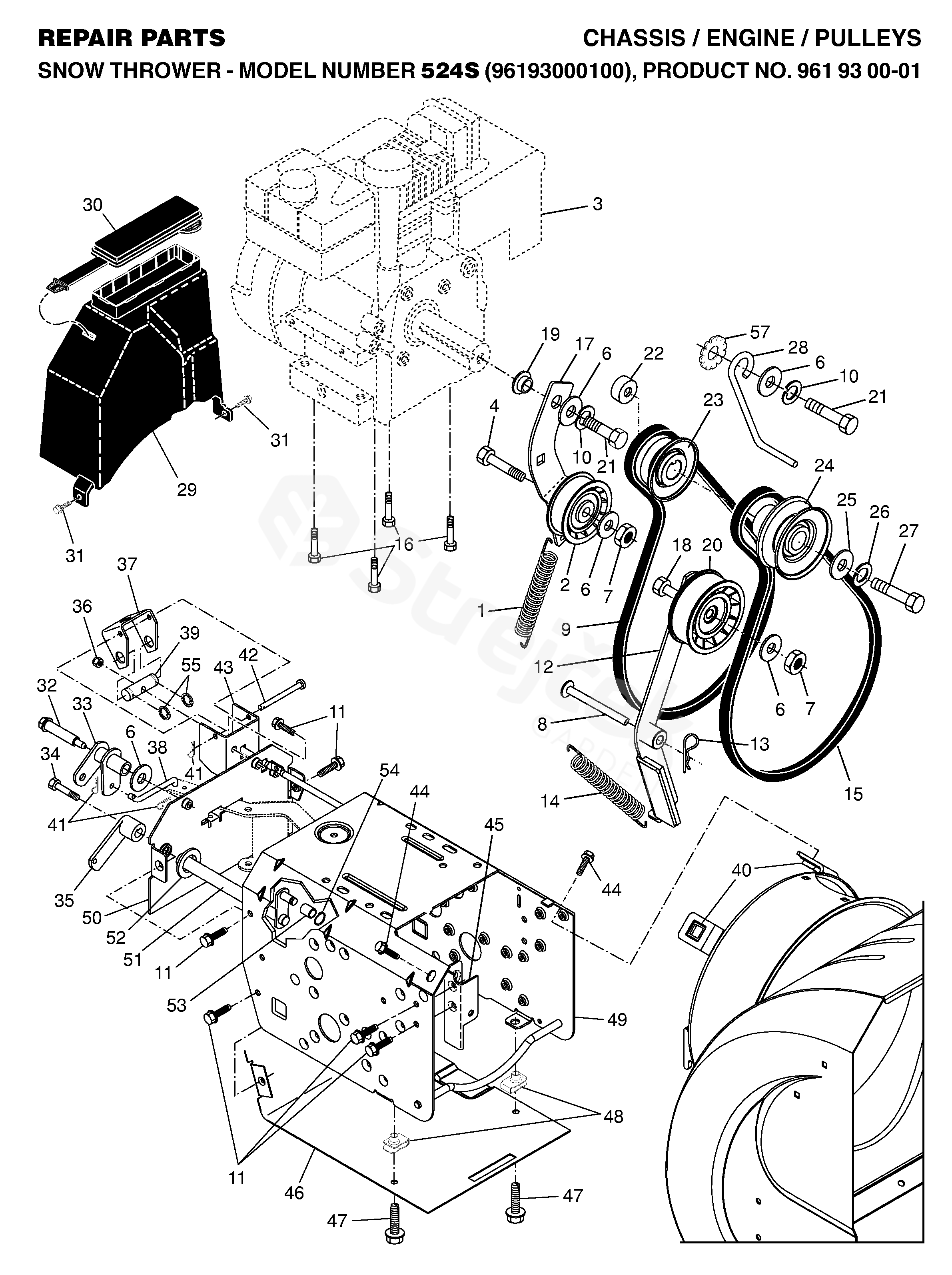 Spare parts - Partlist - 524 S 524 S, 96193000100, 2006-06 - CHASSIS ...