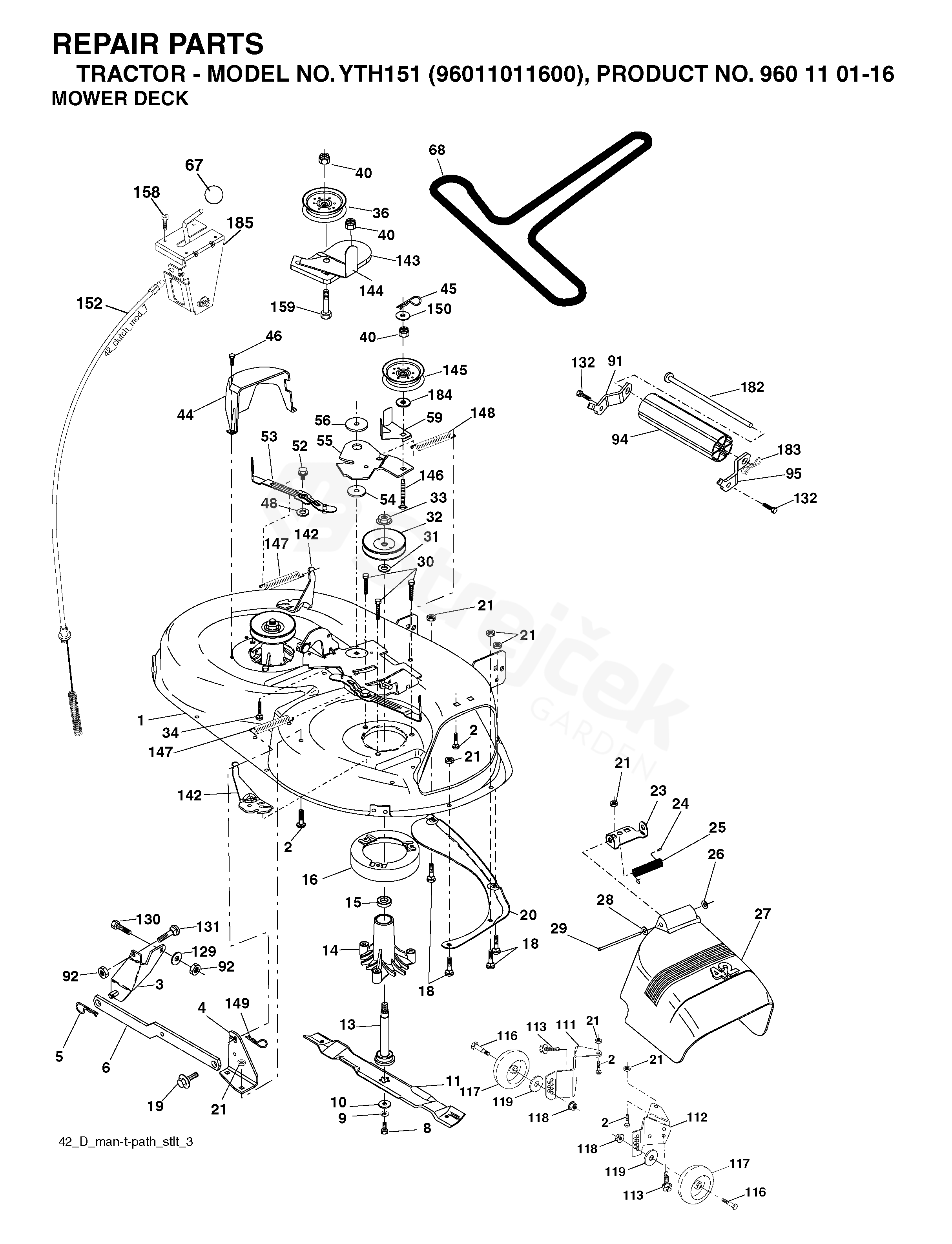 Spare parts - Partlist - YTH151 YTH151, 96011011600, 960110116, 2006-02 ...