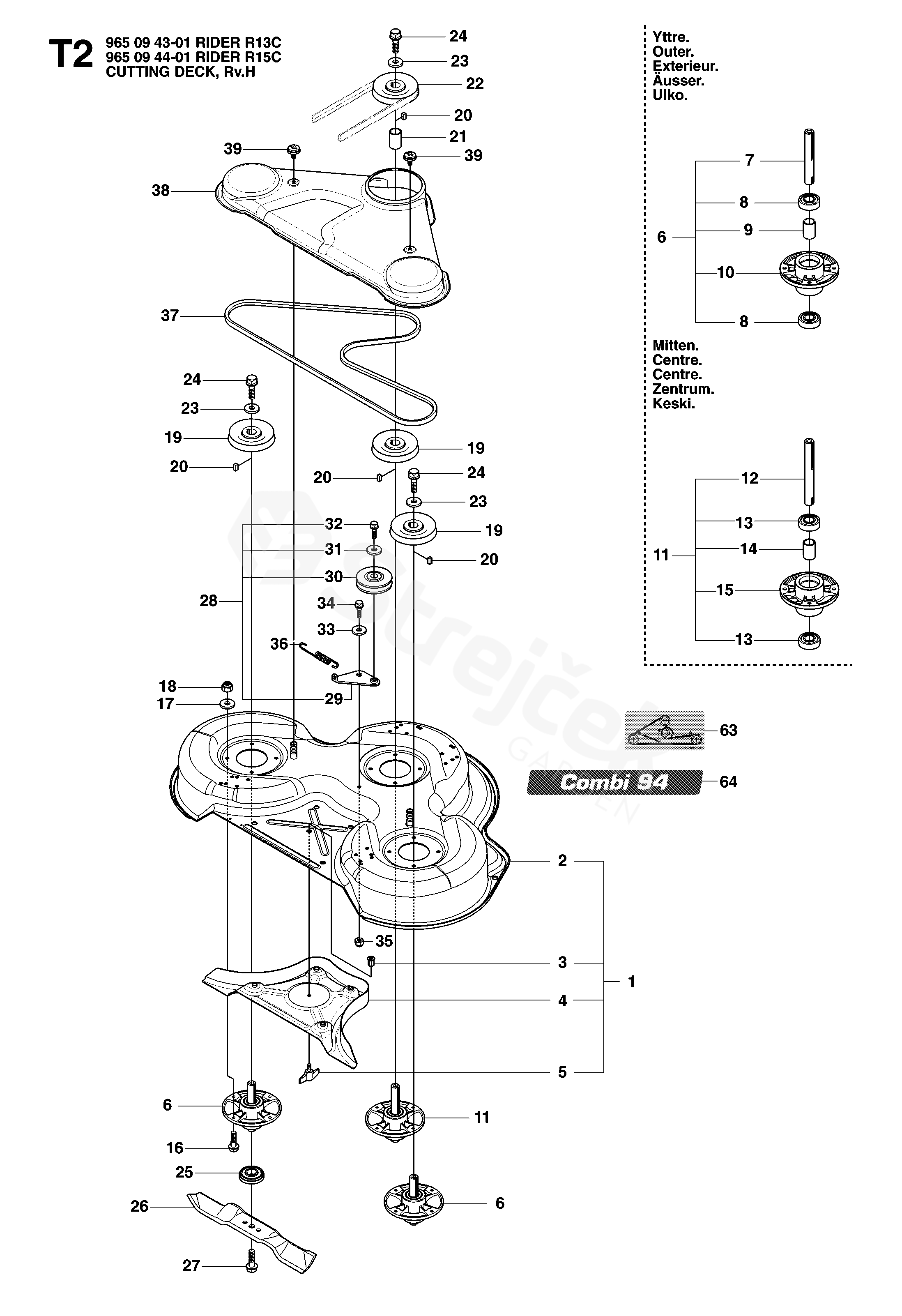 Spare parts - Partlist - RIDER 15 C RIDER 15 C, 965094401, 2007-01 ...