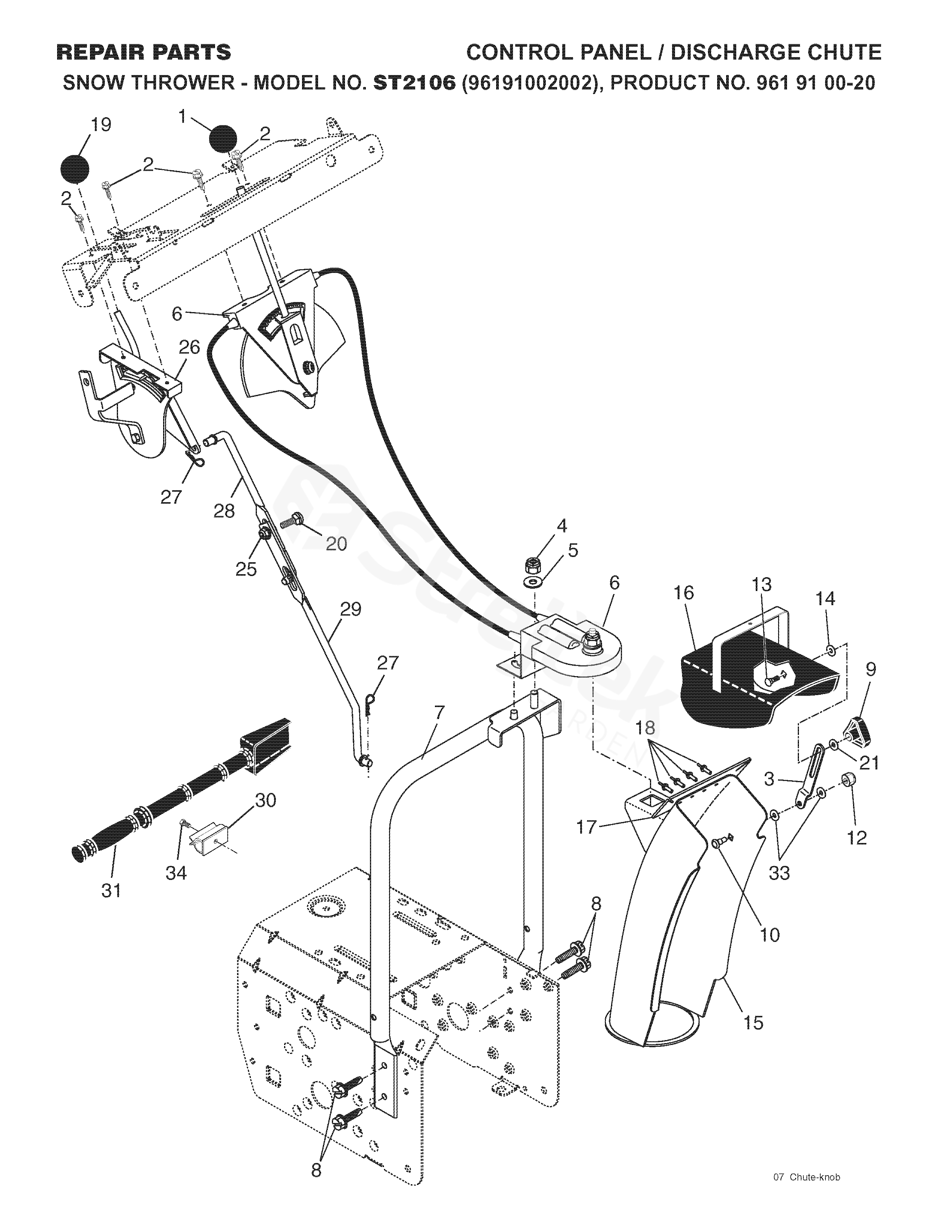 Spare parts - Partlist - ST 2106 ST 2106, 96191002002, 961910020, 2007 ...