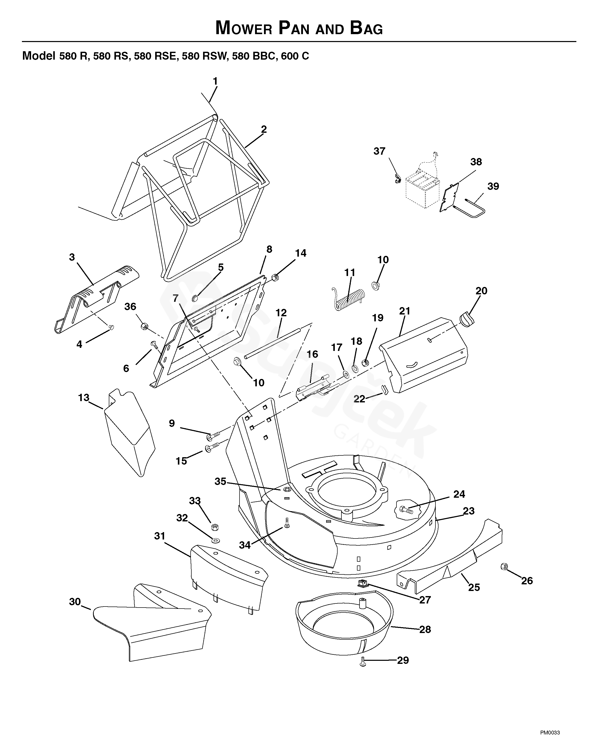 Spare parts - Partlist - 580 RSW 580 RSW, 2001-06 - MOWER DECK ...