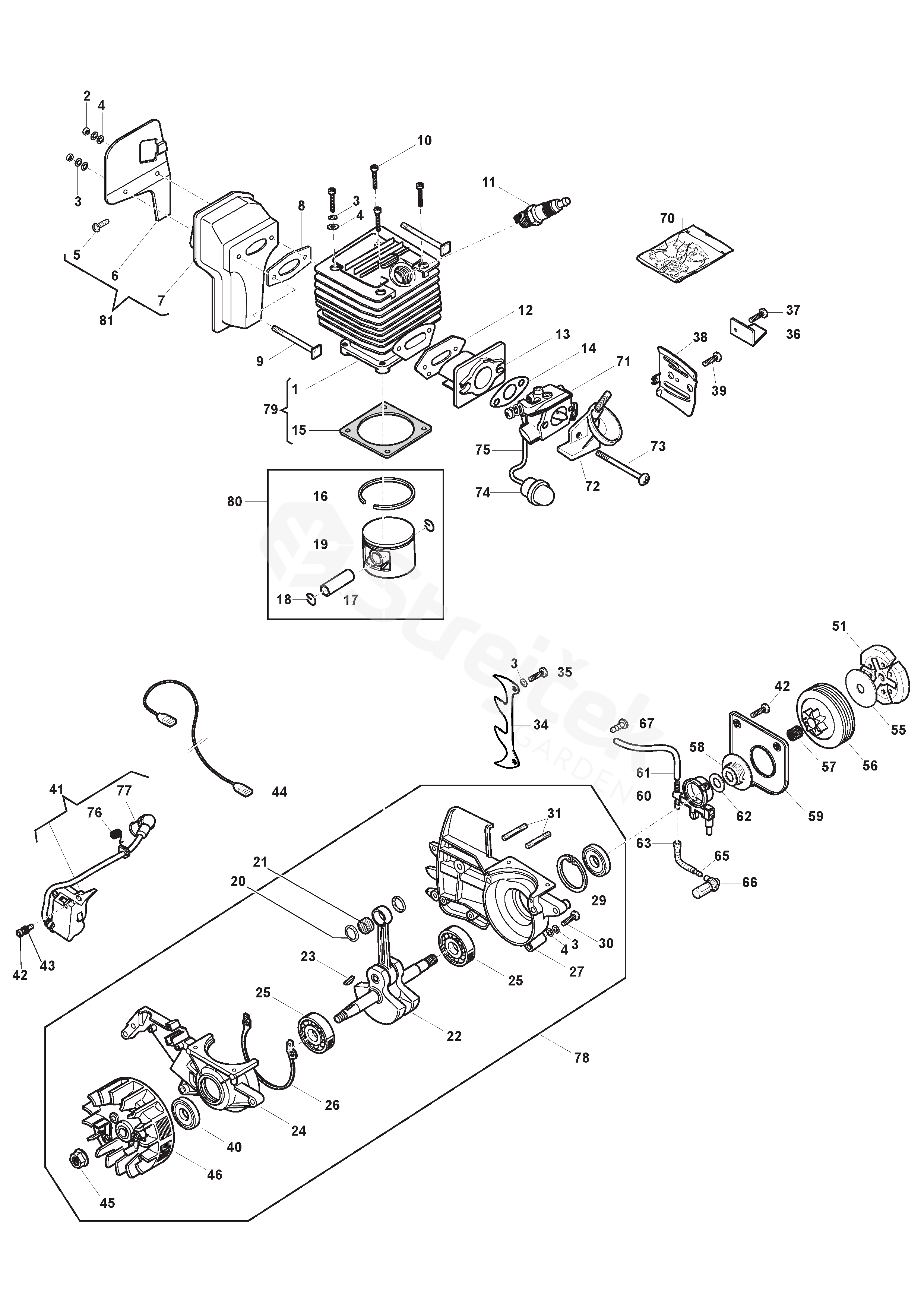 Spare parts - Partlist - ACS 41 ACS 41 (2020) - Engine | sGarden.cz