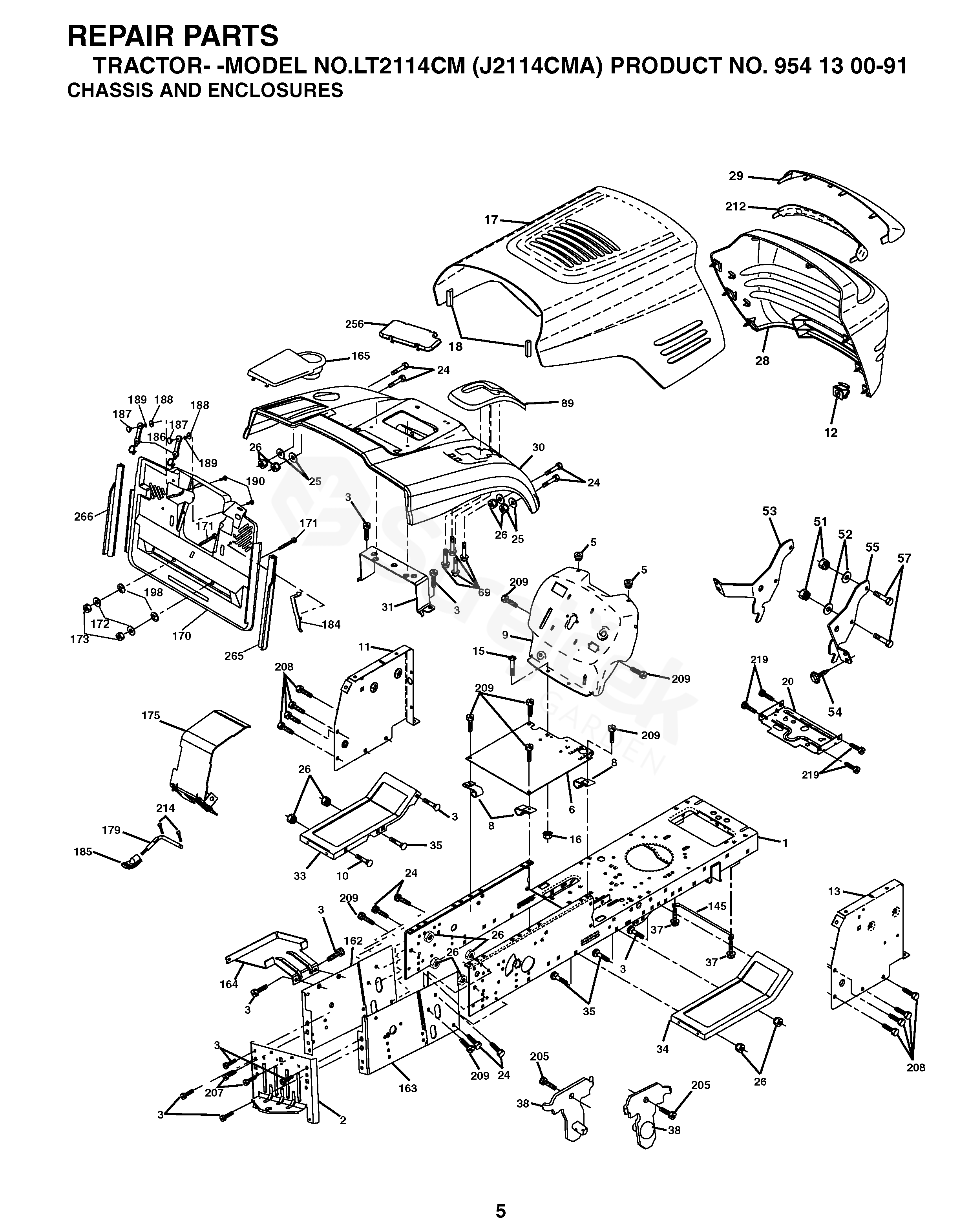 Spare parts - Partlist - LT 2114 CM LT 2114 CM, J2114CMA, 954130091 ...