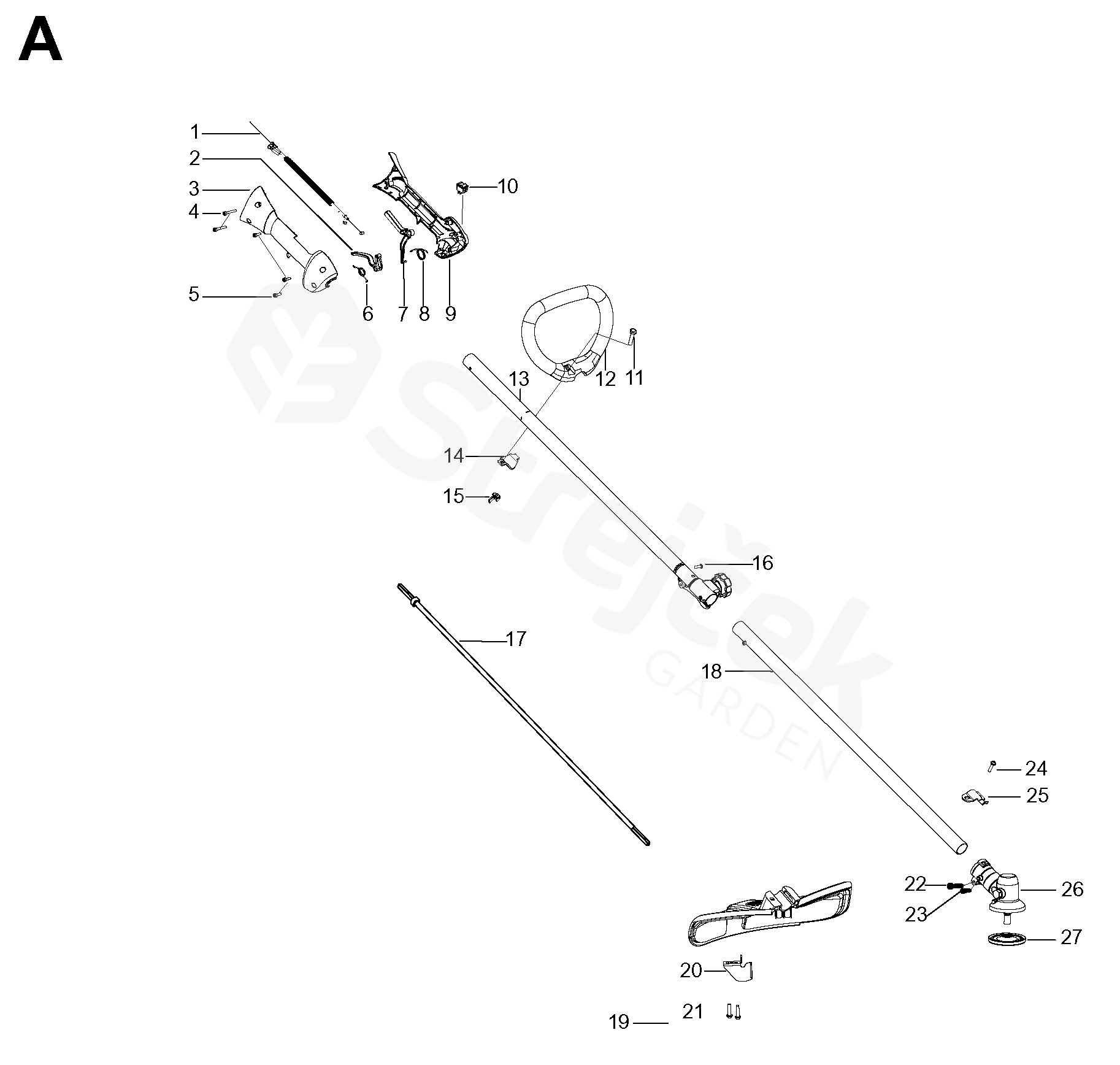 Spare parts - Partlist - 125 LD 125 LD, 2006-03 - SHAFT & HANDLE ...