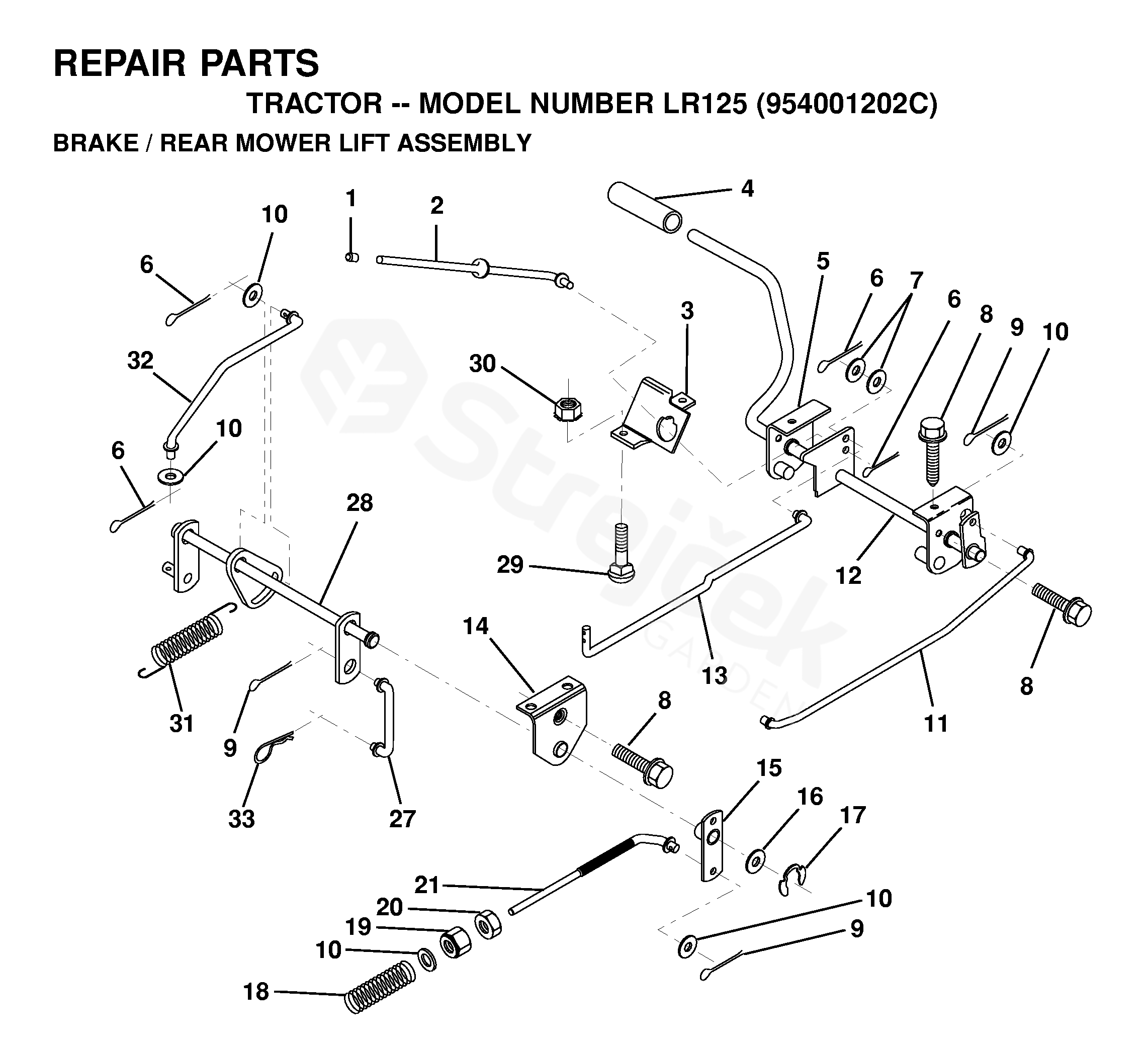 Spare parts - Partlist - LR125 LR125, 954001202C, 1995-03 - BRAKE ...